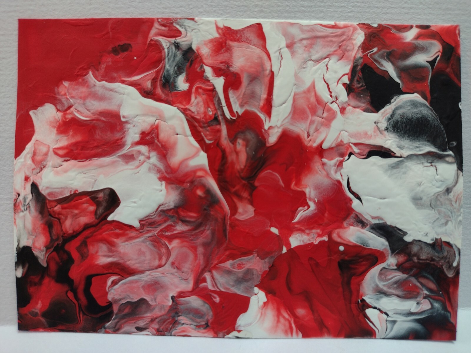 ACEO Original Painting «Spring Flower» Abstract Blown Paint Flowers Floral