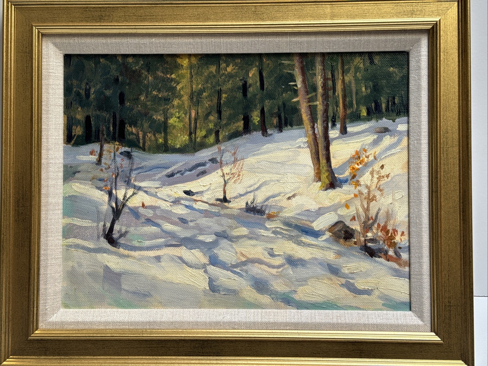 ANTIQUE AMERICAN IMPRESSIONIST PAINTING NEW YORK ERNEST HUBBARD Landscape 1930’s