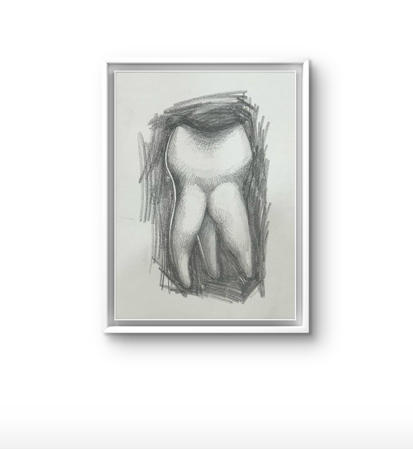 Original Charcoal Drawing Sketch Tooth 9×12 paper modern Wall Art Home decor new