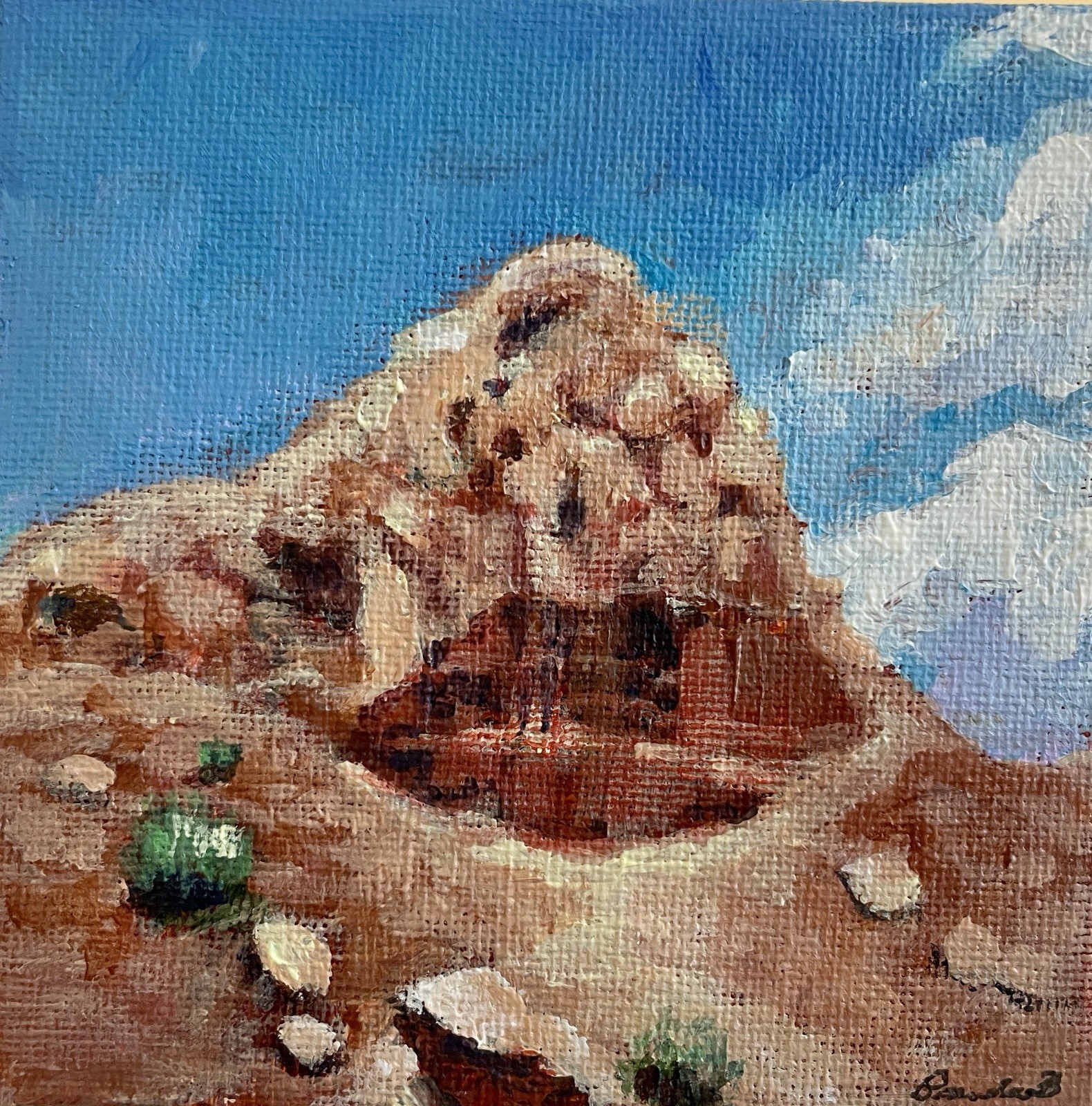 Abiquiu New Mexico Desert Mountain Original Painting Southwest Landscape Art