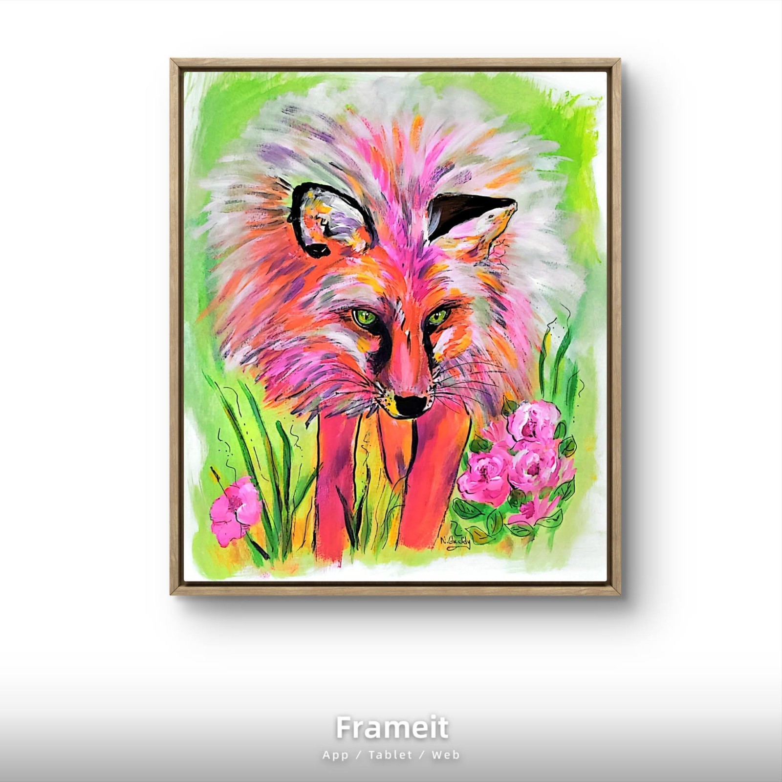 Original Expressionist Fox 14 x 11 Paper Painting