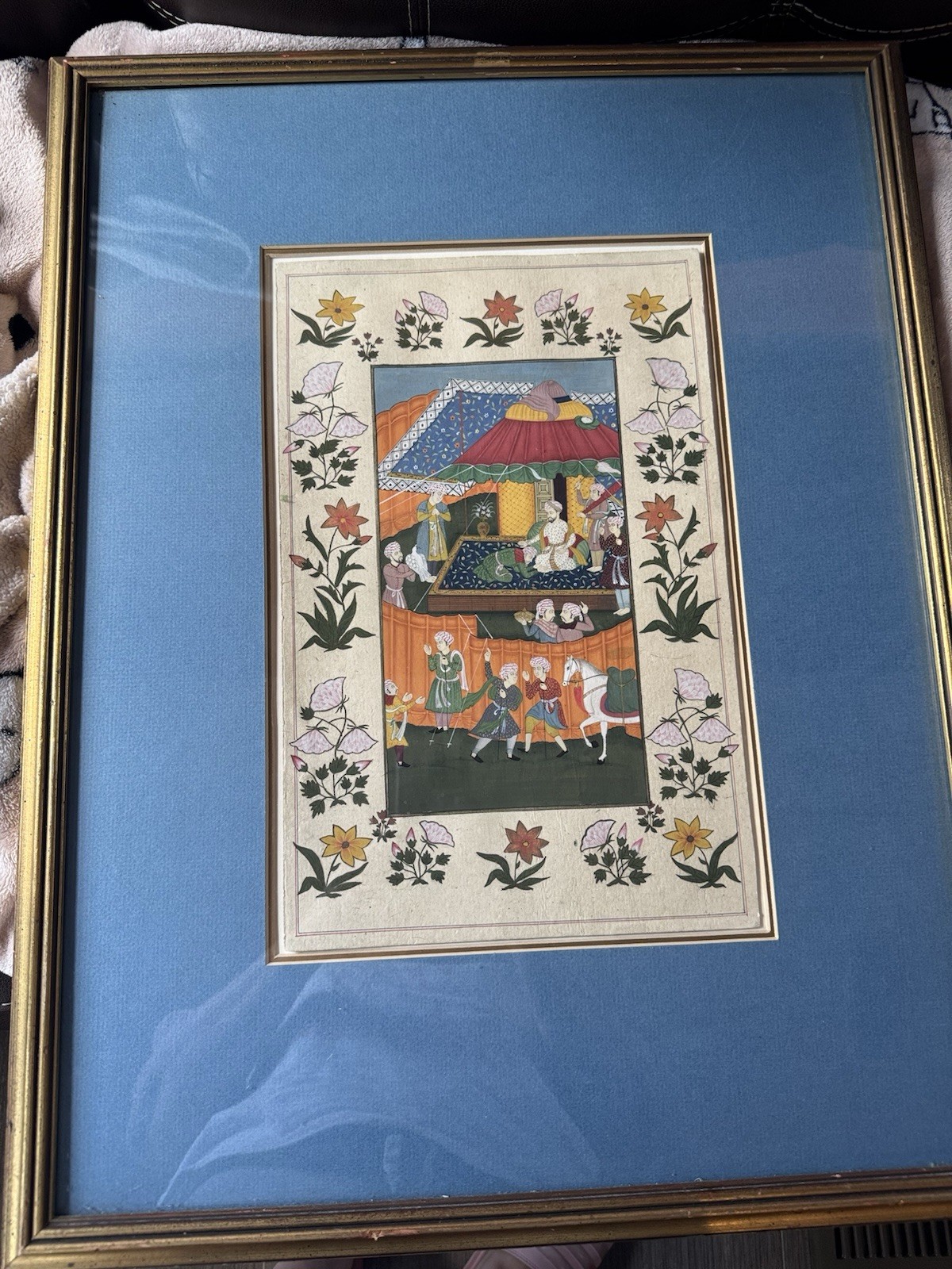 Vintage Framed 20th C ASIAN Persian Indian MUGHAL Painting