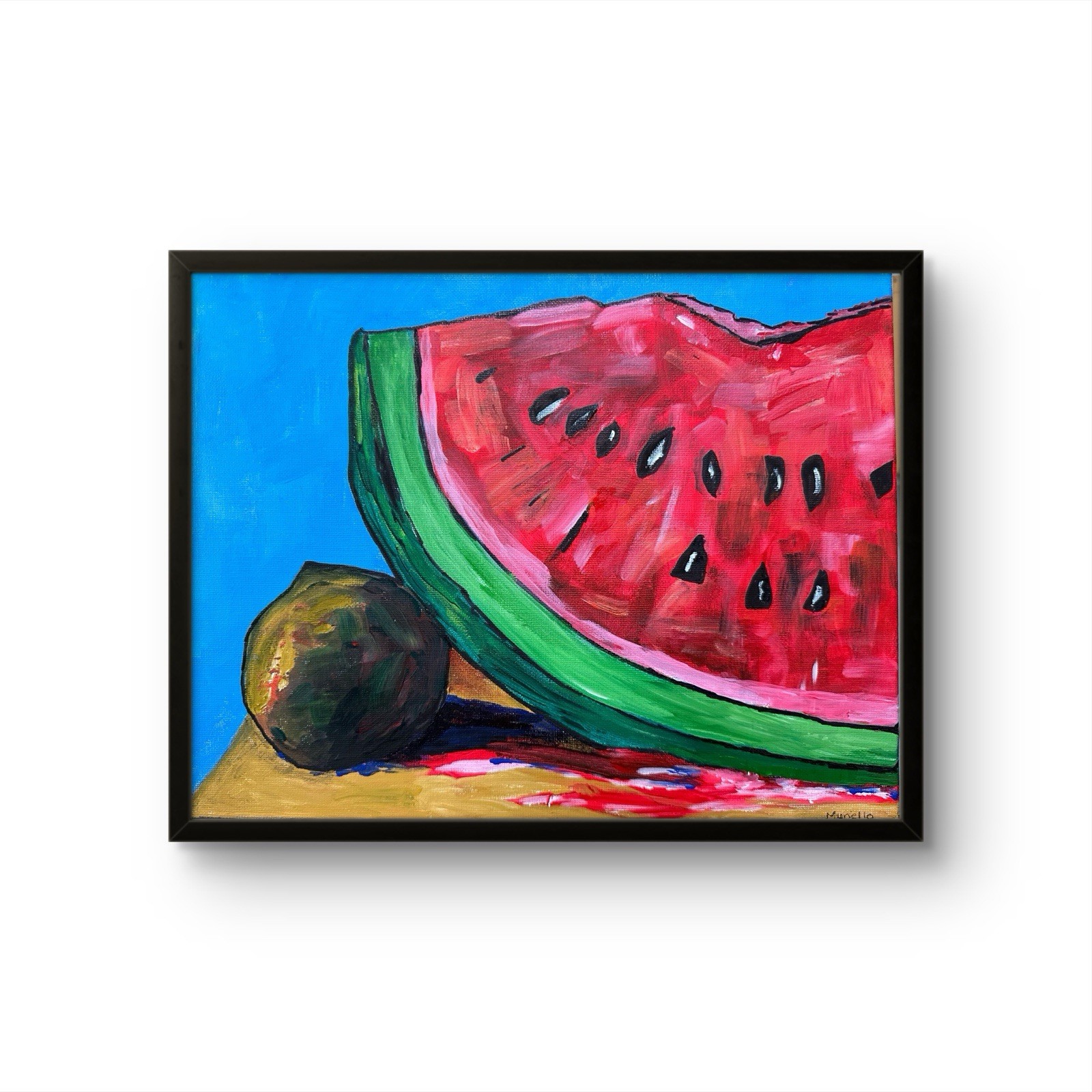 Original Hand Painted 11×14 Colorful Still Life Food Art Canvas Wall Decor