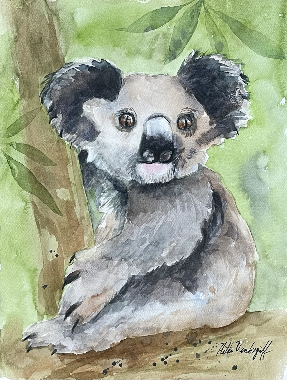 Koala Bear Original Watercolor Painting