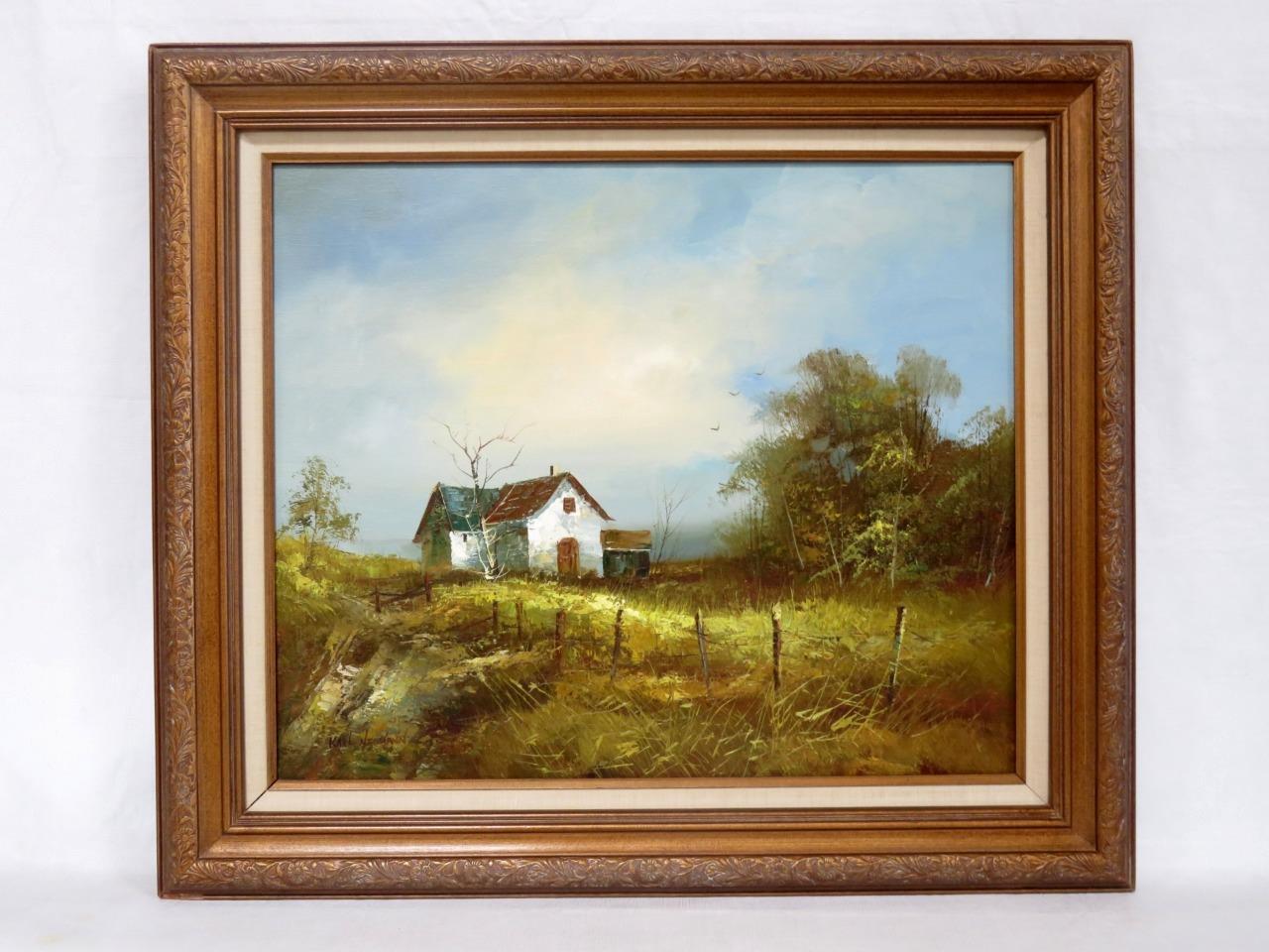 Original Karl Neumann (1891-1985) Landscape Oil on Canvas Framed 31″ X 27″