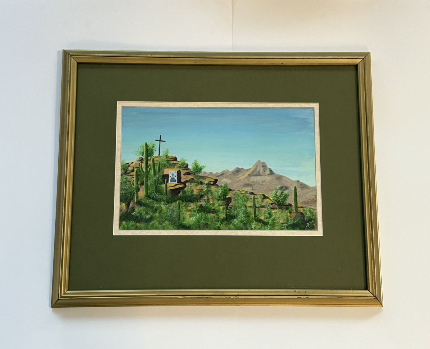 LANDSCAPE PAINTING ARIZONA TUCSON PICTURE ROCKS DESERT BY HENRY J. KOMAREK