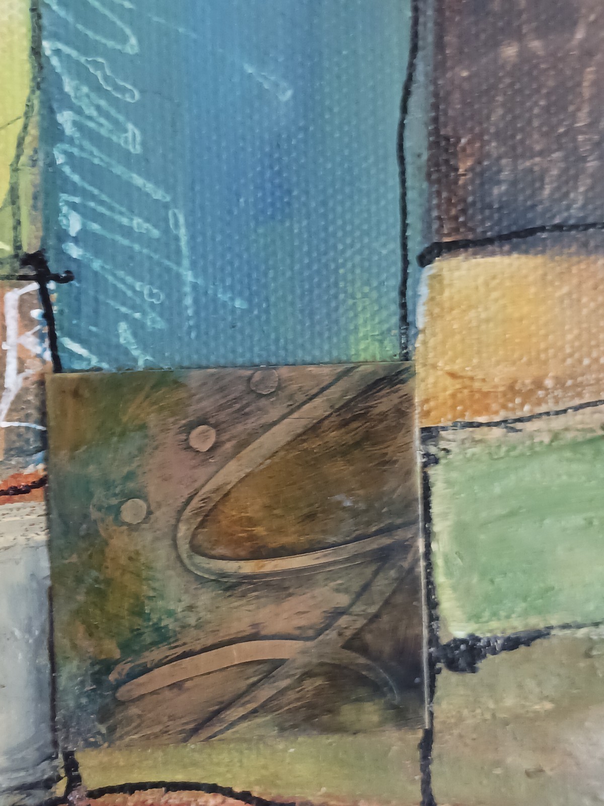 Abstract Painting metal, calligraphy, «Truth and Beauty 2» studio $550 2015