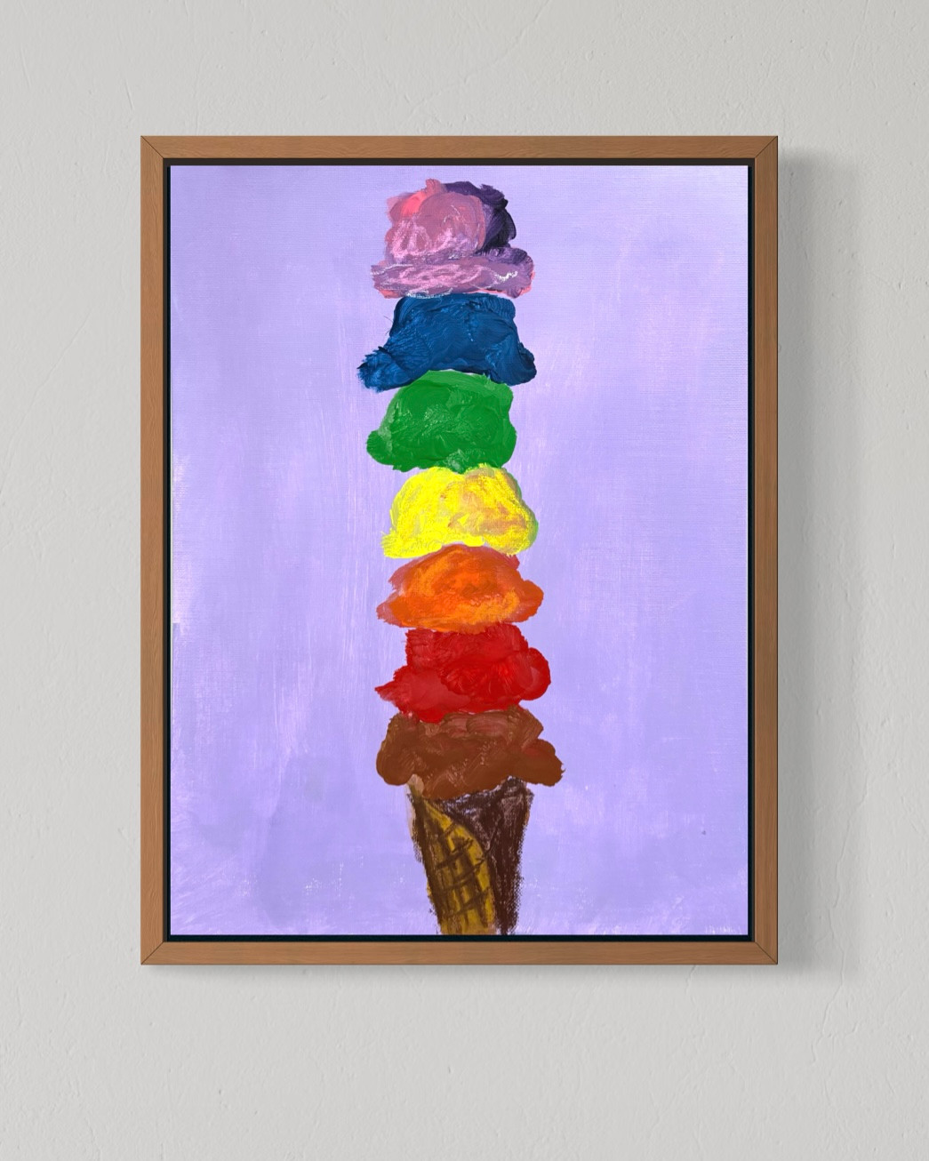 Ice Cream Tower 12×16 Canvas Home Kitchen Original Home Wall Art Fun Decor