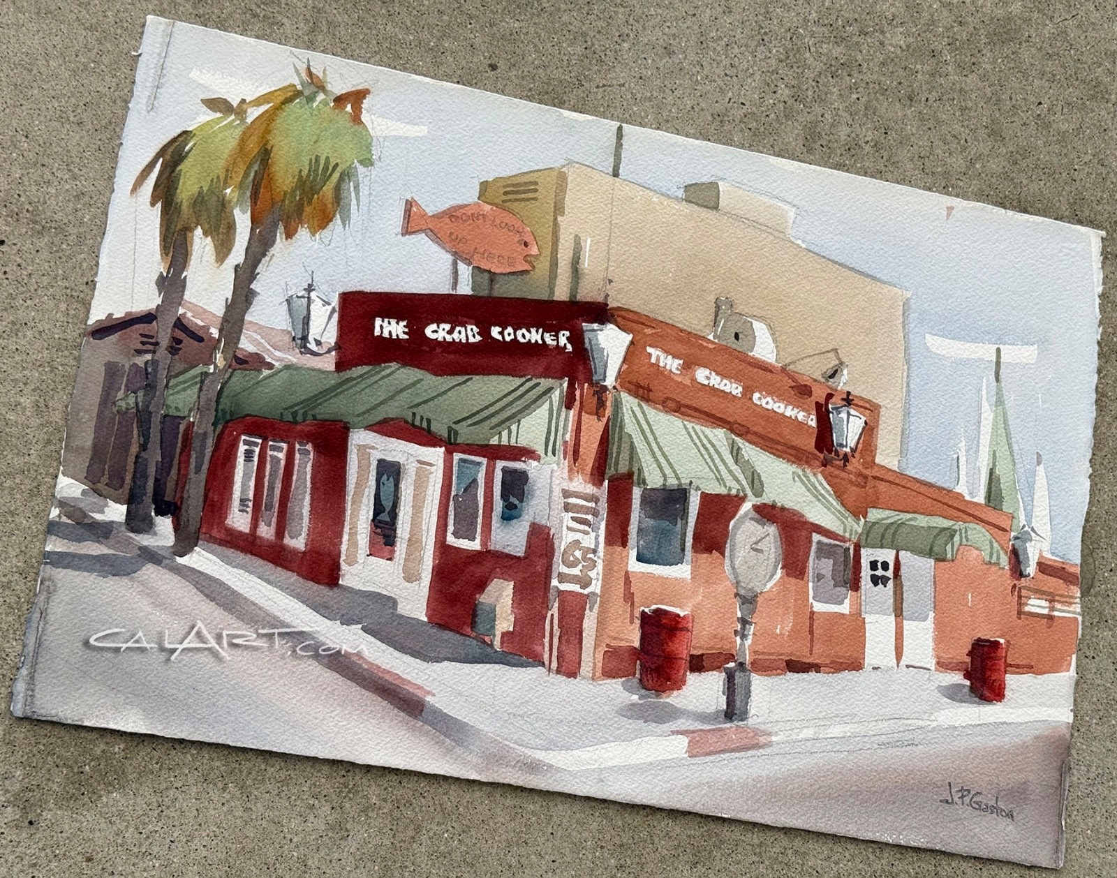 ORIGINAL 1960s PAINTING of CRAB COOKER NEWPORT, CaLiFoRnia LISTED REGIONALIST !