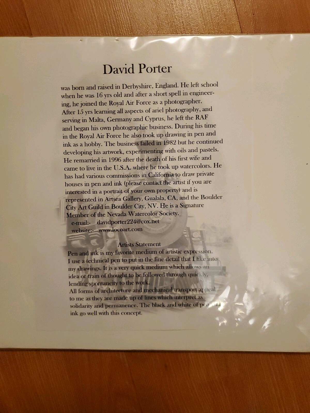 DAVID M.PORTER 2006 DIGITAL REPRODUCTION OF ORIGINAL WATERCOLOR PAINTING