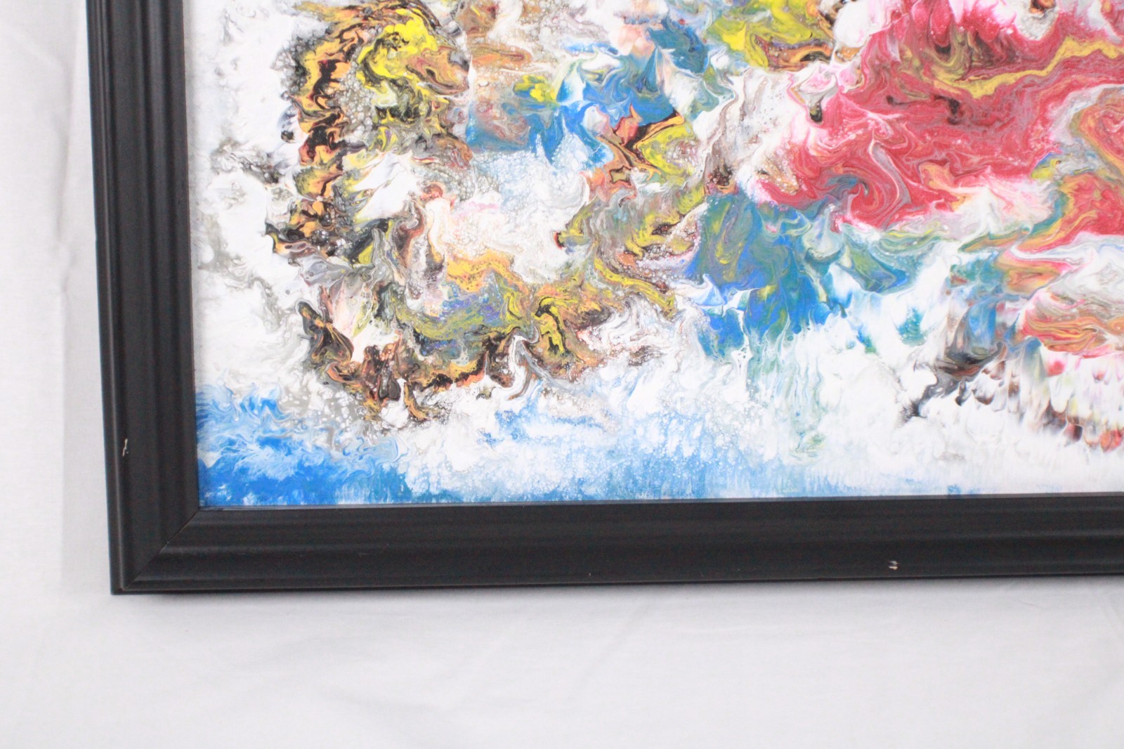 Vintage Colorful Abstract Oil Painting On Canvas Unsigned