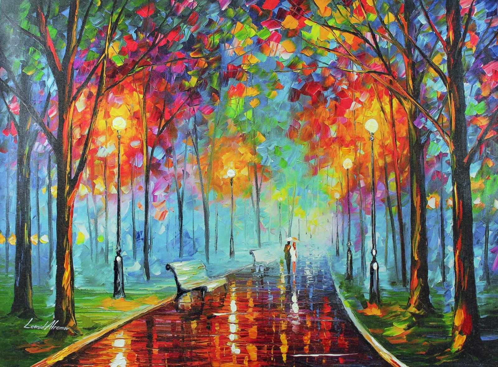 Leonid Afremov Misty Mood (30 x 40) – Gallery Proof