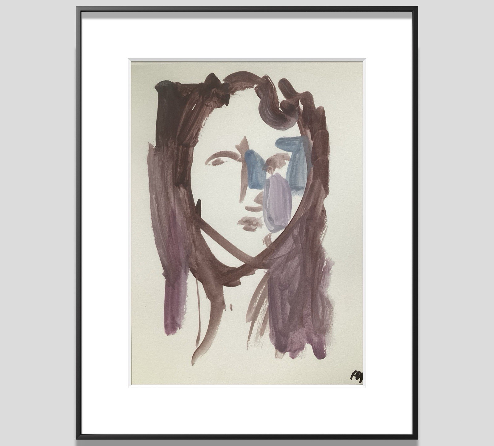 PDQ Artist Original Painting Figurative Person Face Abstract Acrylic 9×12 Paper