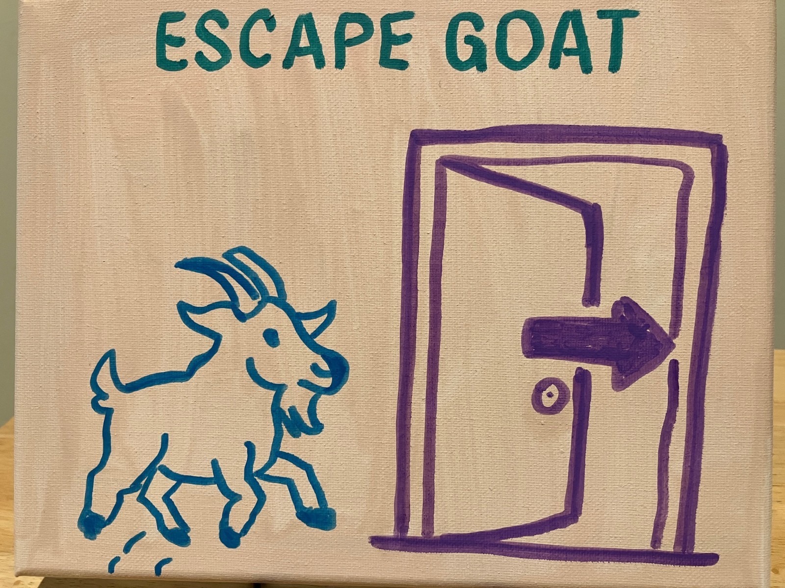 8×10 Acrylic Painting Specialist Escape Goat «The Pun Series» Platinum Edition