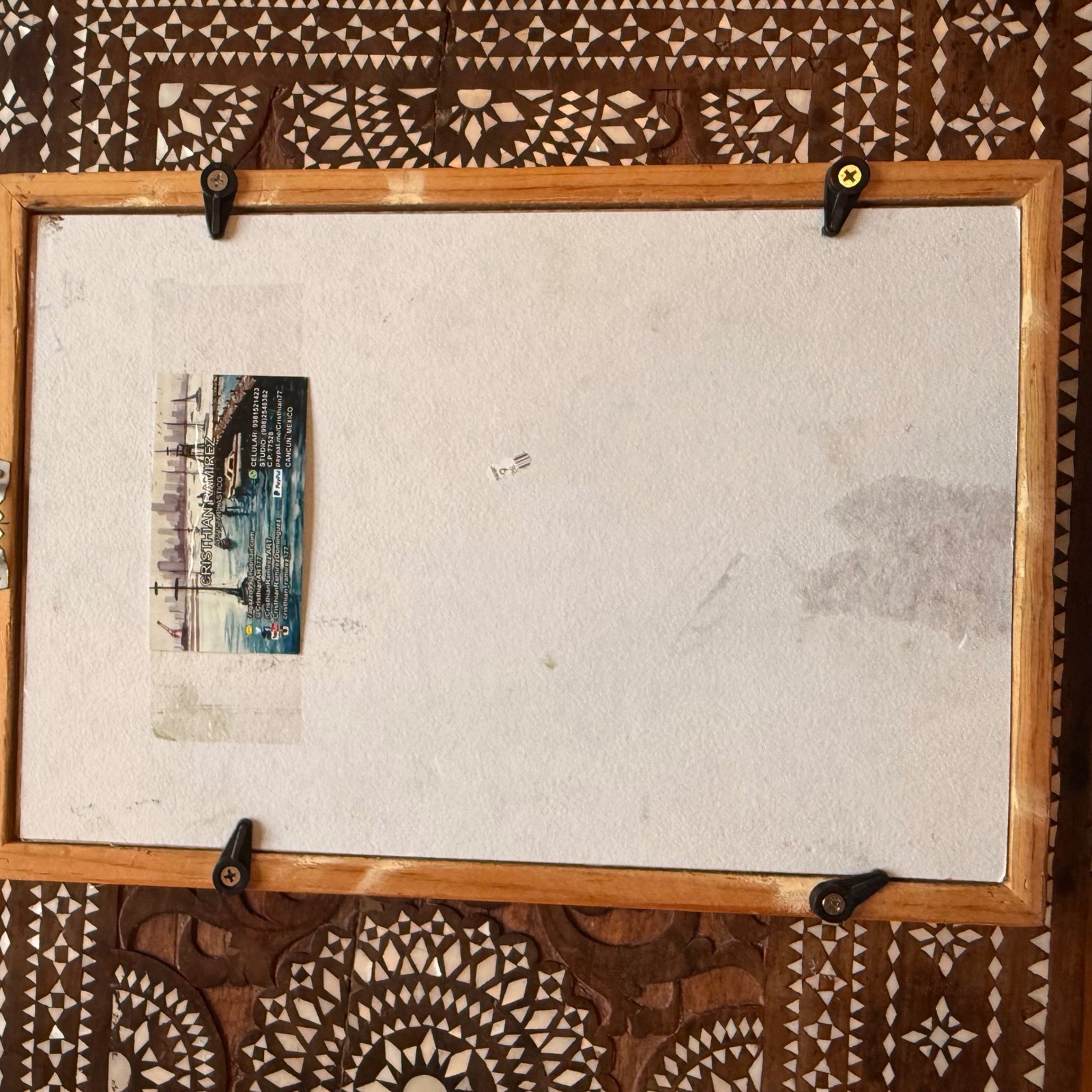Cristian Ramirez Original Oil on Tile Waterfall Landscape Cancun Mexico 13×9