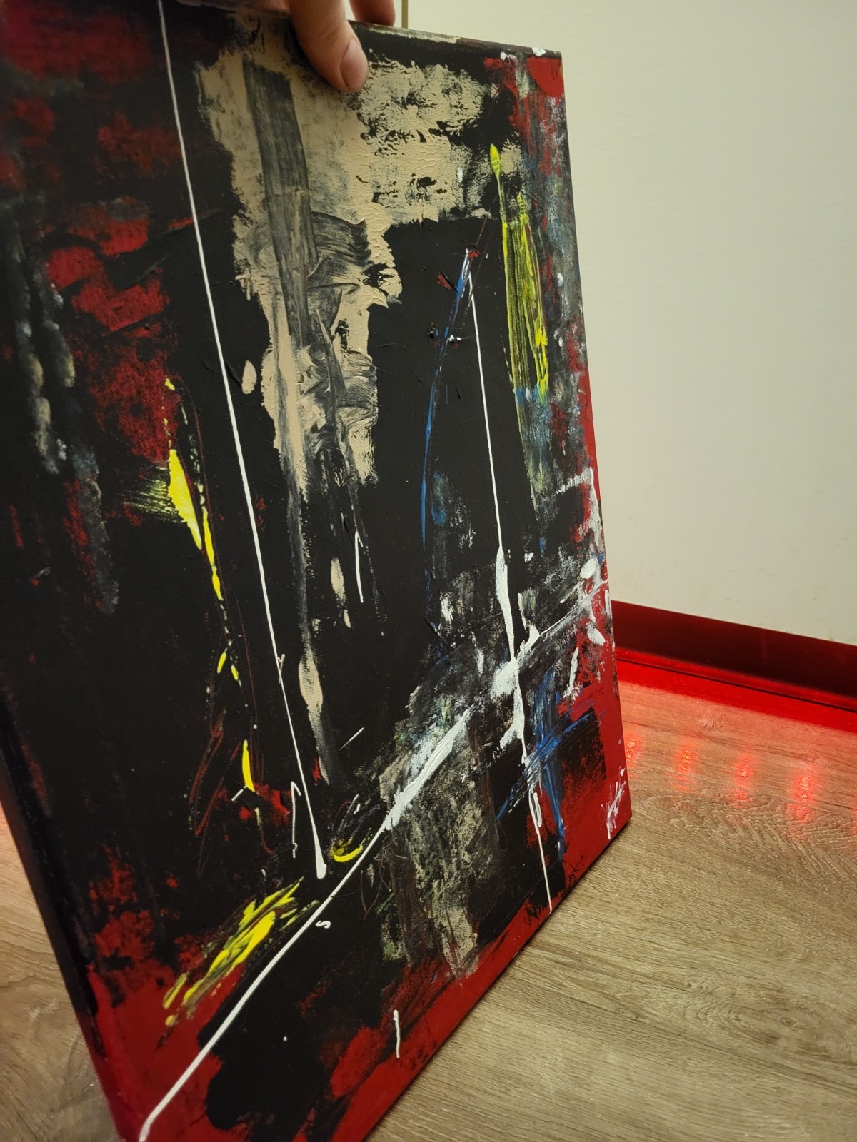 Original Beautiful Abstract Modern Art Piece Red Canvas