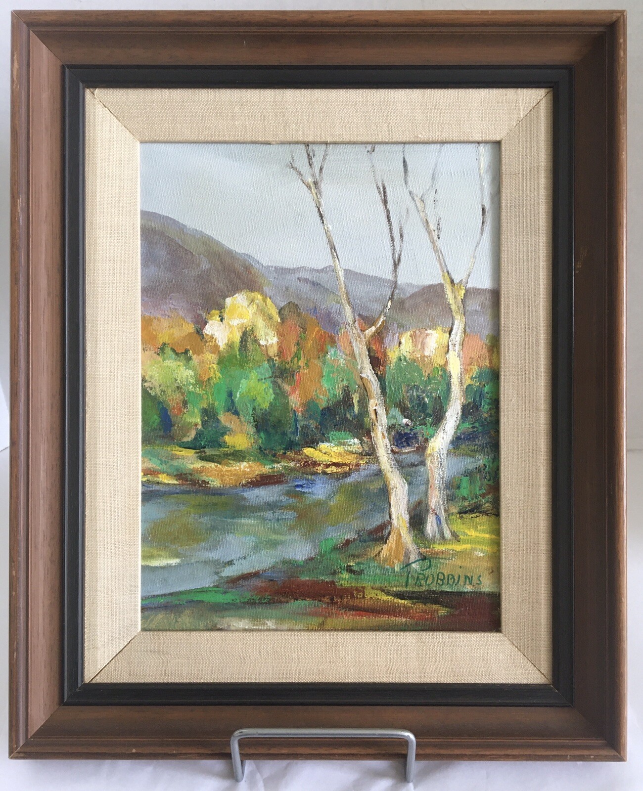 MCM Original Landscape Painting Framed and Signed by Artist 16.5″x13.5″