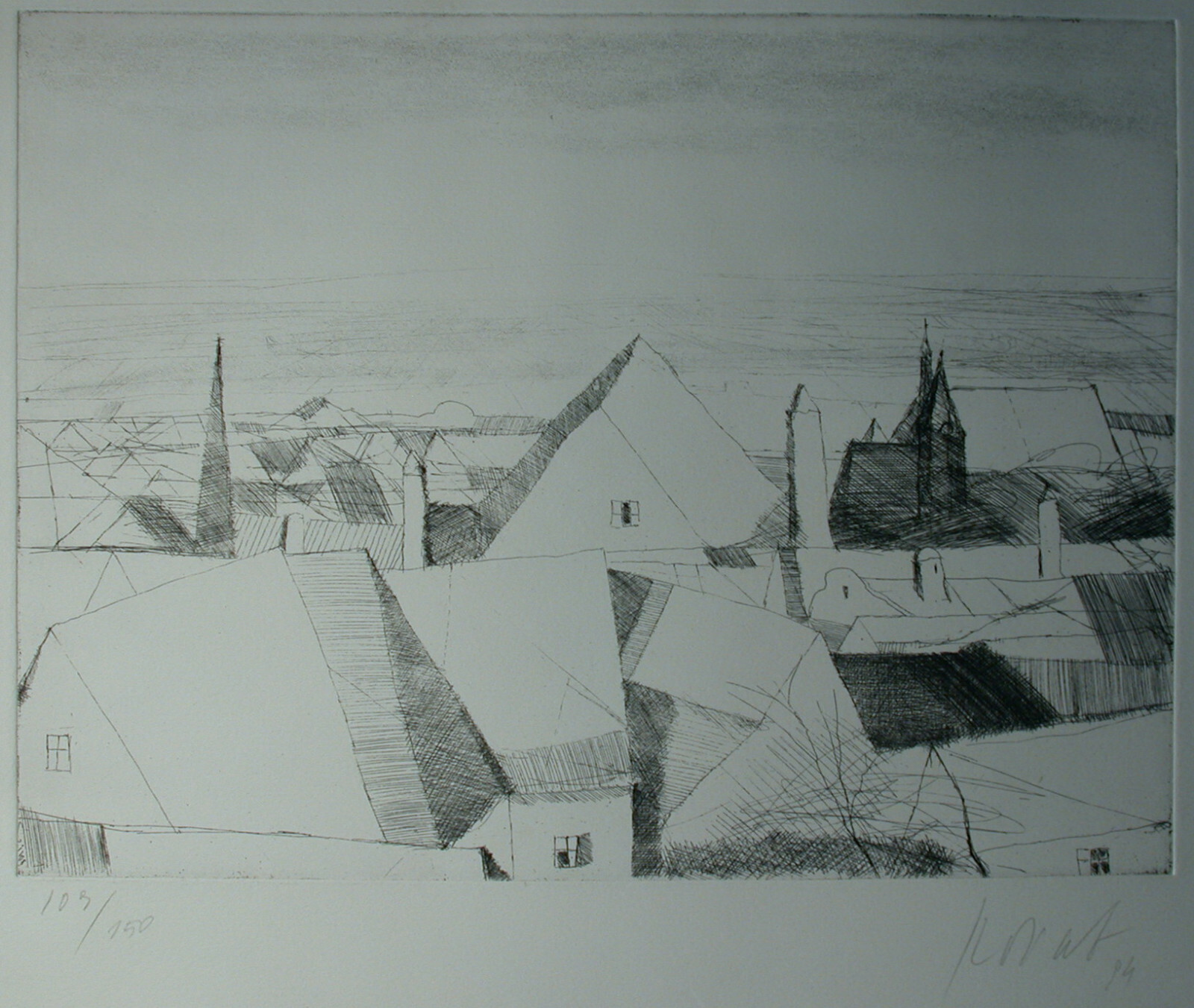 Karl Korab (Falkenstein/Lower Austria 1937) village landscape 1994 – 109/150