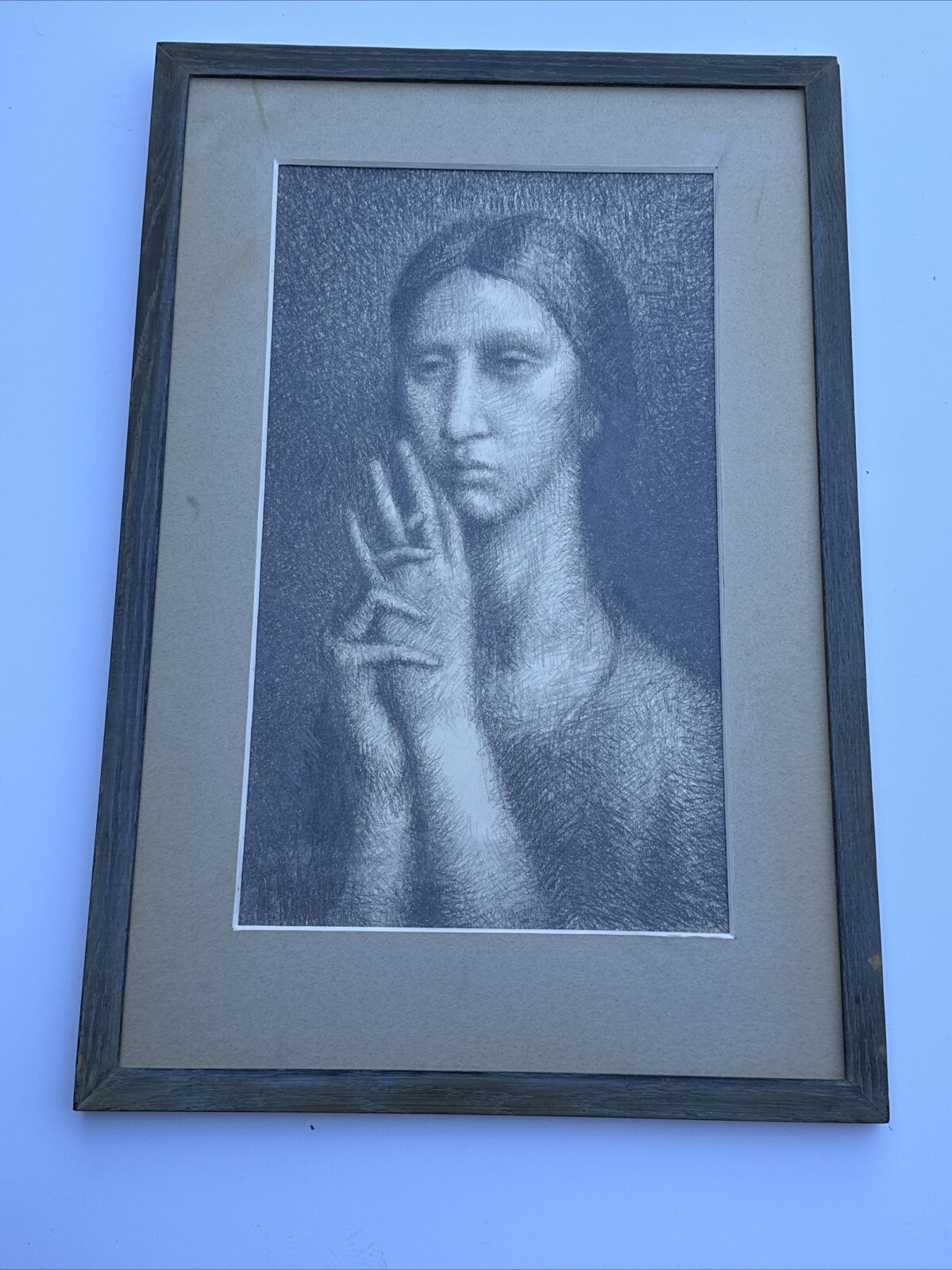 MID CENTURY MODERN DRAWING MASTERFUL FEMALE WOMAN MODEL MODERNISM EXPRESSIONISM