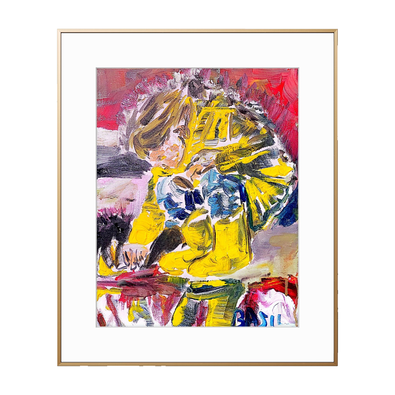 Pet Raven And Kid Rain Colorful Modern Art Acrylic Painting On Canvas