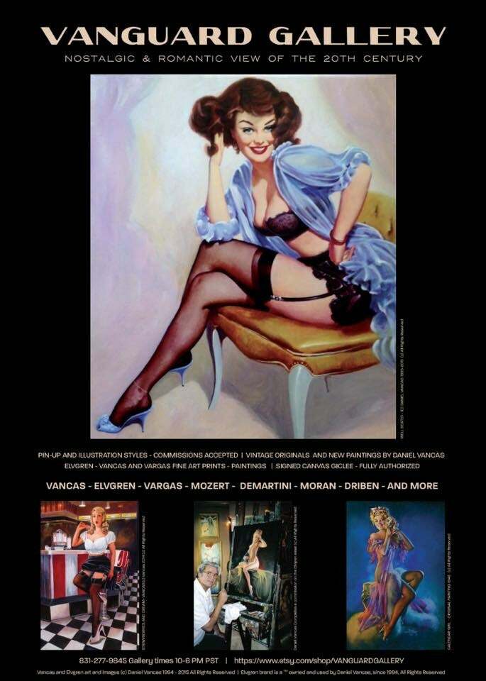 SWEET Buell PINUP CHERRY PICKING Pin-Up nylons Stockings Elvgren 24X20 CANVAS 40
