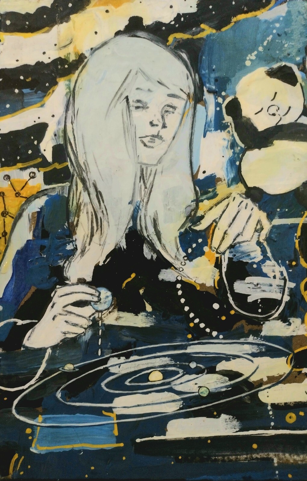 11 1/4 Inch x 7 5/16 Inch Fantasy Painting by A. Avila