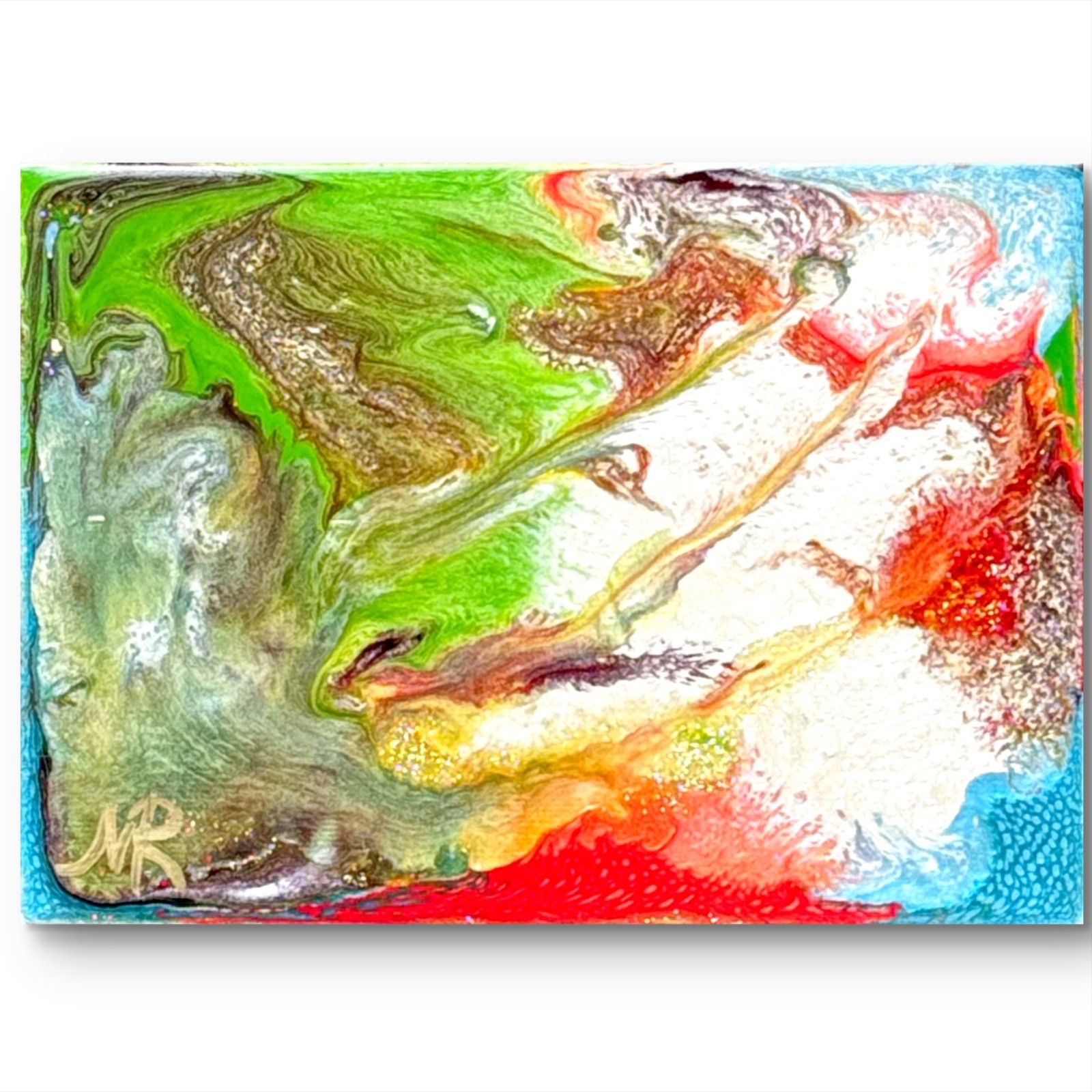 TWO Original Signed Mixed Media Art Paintings Oil- Based 5×7 on Canvas Board
