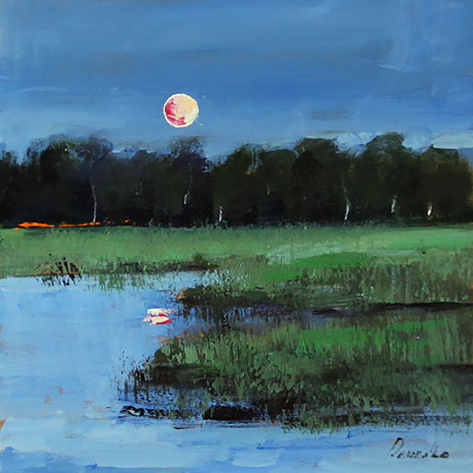 LANDSCAPE Oil painting contemporary 8×8 UKRAINE