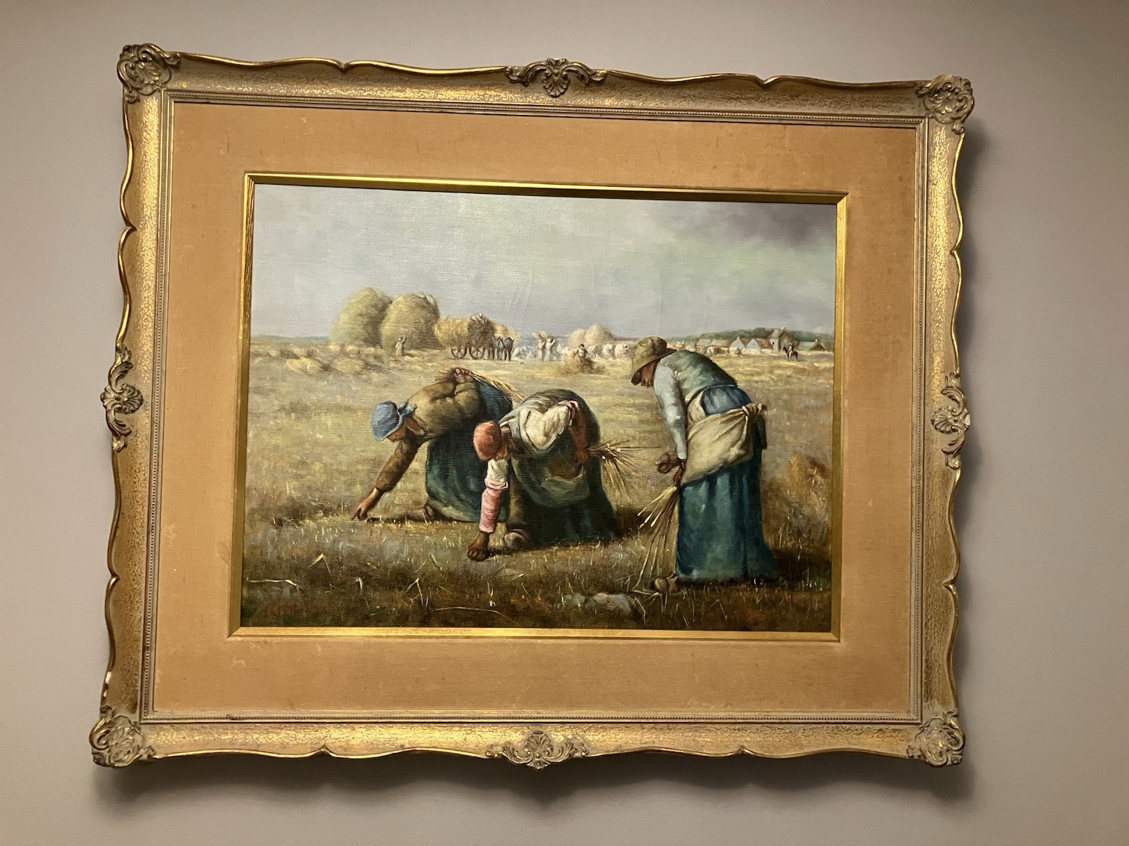 ORIG OIL F.J.BROWN “THE GLEANERS” Inspired By Jean Francois Millet, 32” x 26”