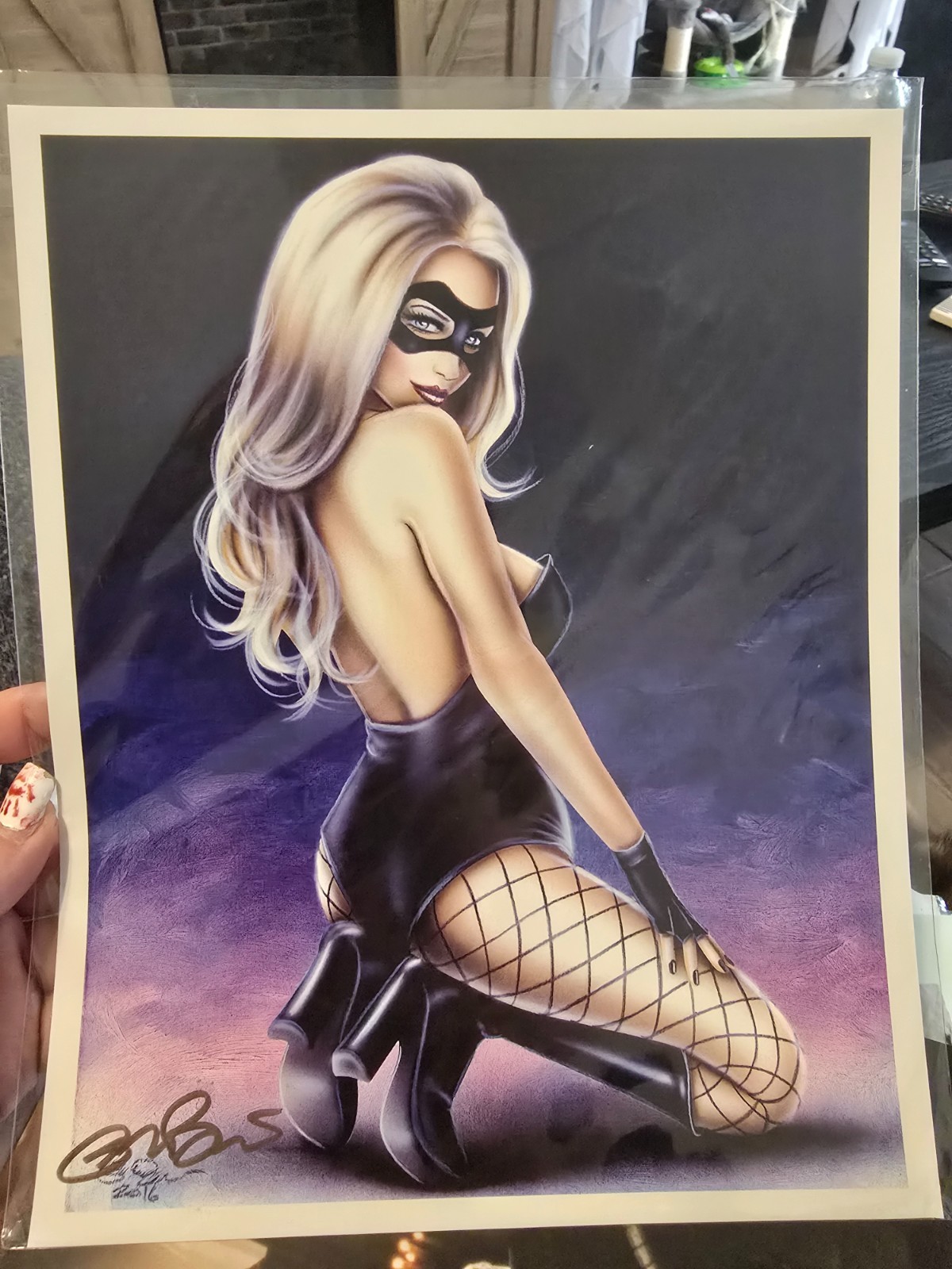 Steve Baier Custom Pin Up Art Cat woman 1 piece