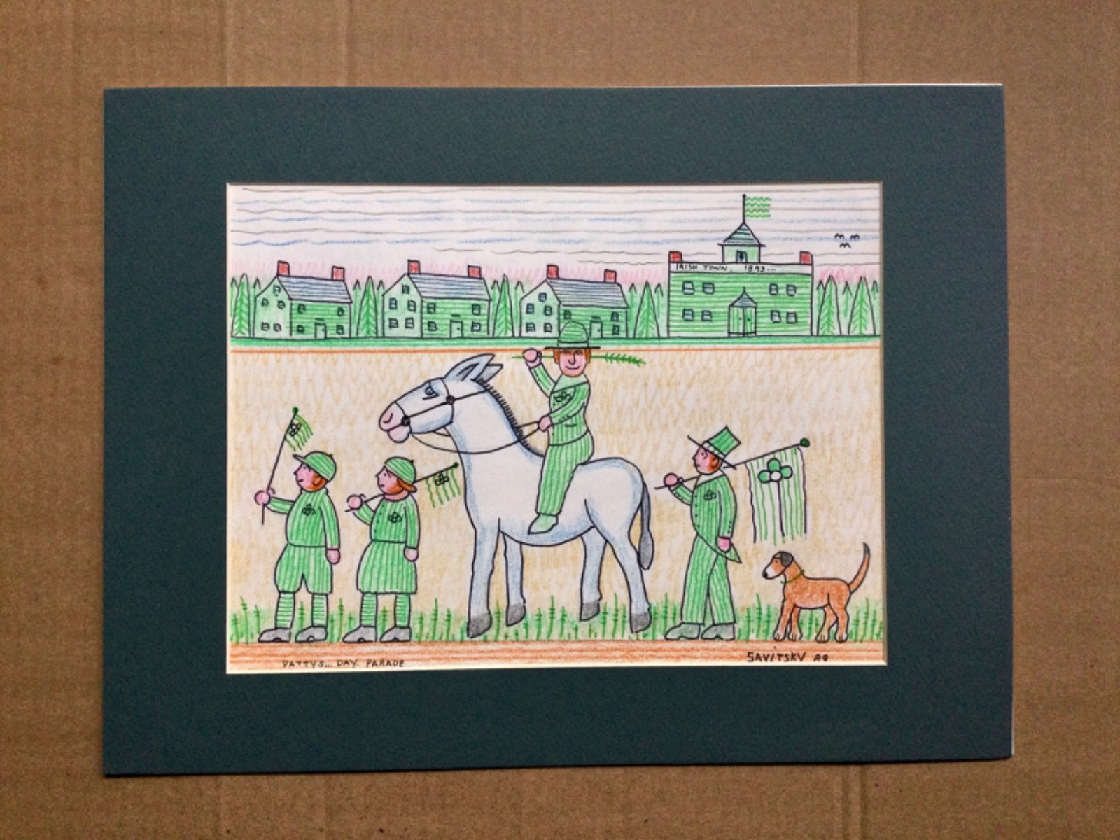Jack Savitsky (1910-1991) Great folk art St. Patrick’s Day Parade.
