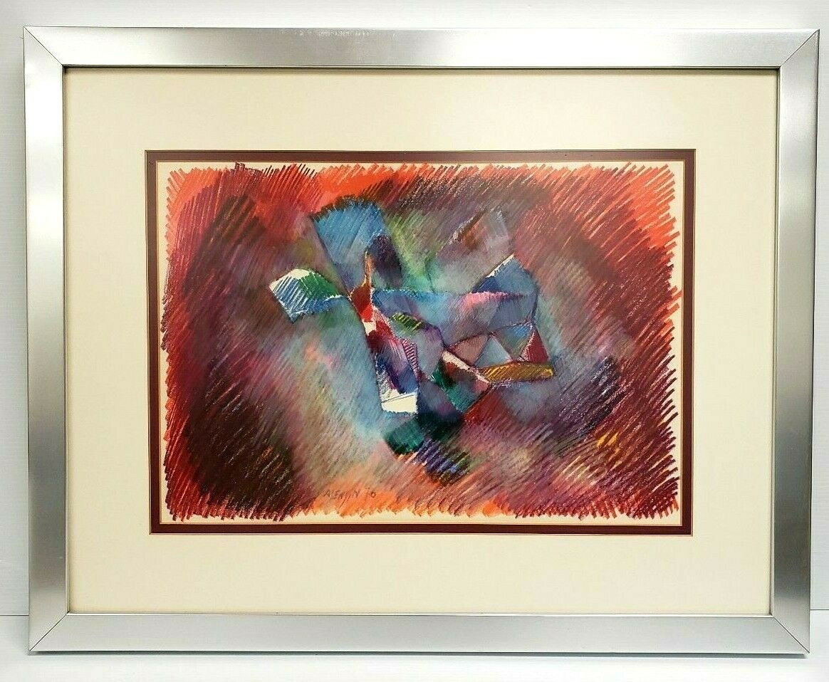 Vintage 1970 LUCIANO VALENSIN Abstract ITALIAN SCHOOL Primary Colors PAINTING