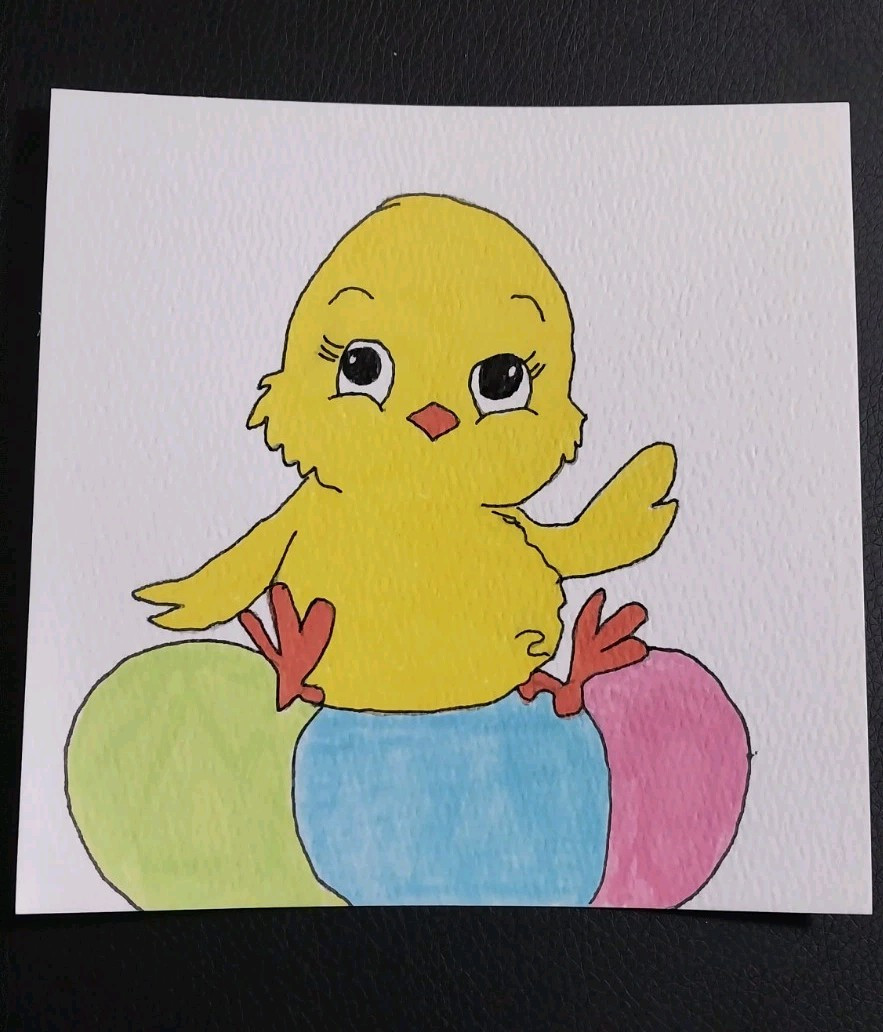 Impressionism Easter Chick Spring Painting 6 inch Original Wall Art Home decor
