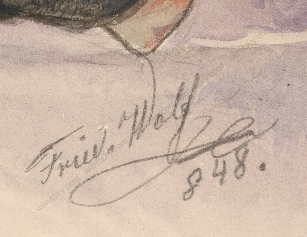 Friedrich Wolf (fl. ca. 1850 in Vienna)»Portrait of a Gentleman»,watercolor,1848