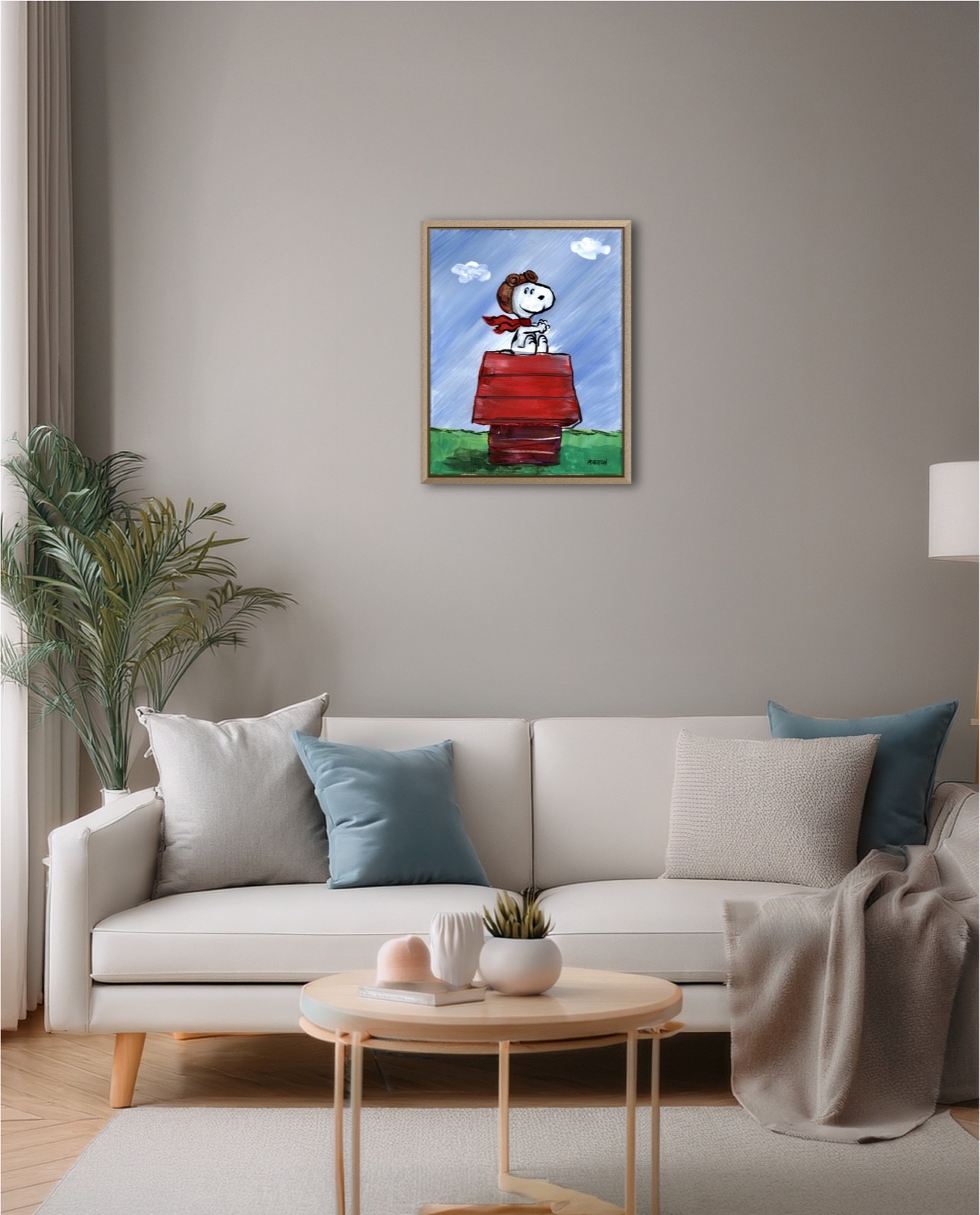 Atherton 11×14 Original Pop Art Acrylic Painting «Baron Snoopy» hand signed