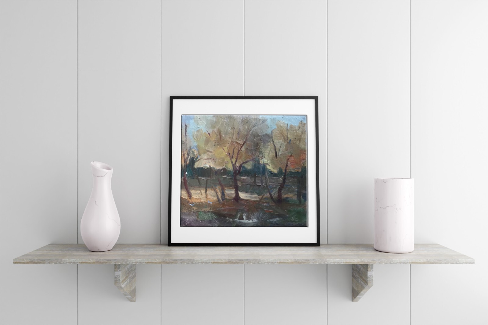 Oil Painting Forest Landscape Zabara S. Unframe Original Home Decor Art nAAA2246