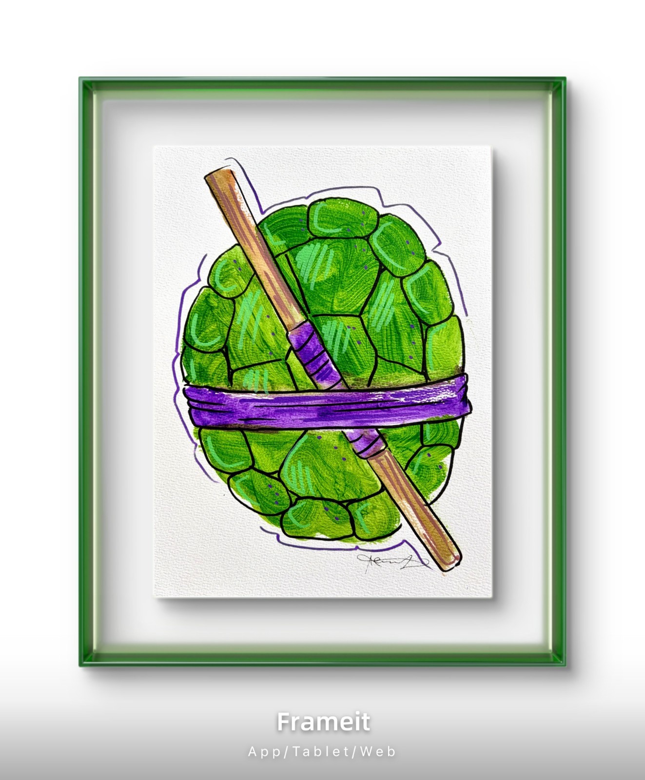 Donatello Painting By Alannah Dyer- Acrylic 9×12 in Mutant Ninja Turtles 80’s