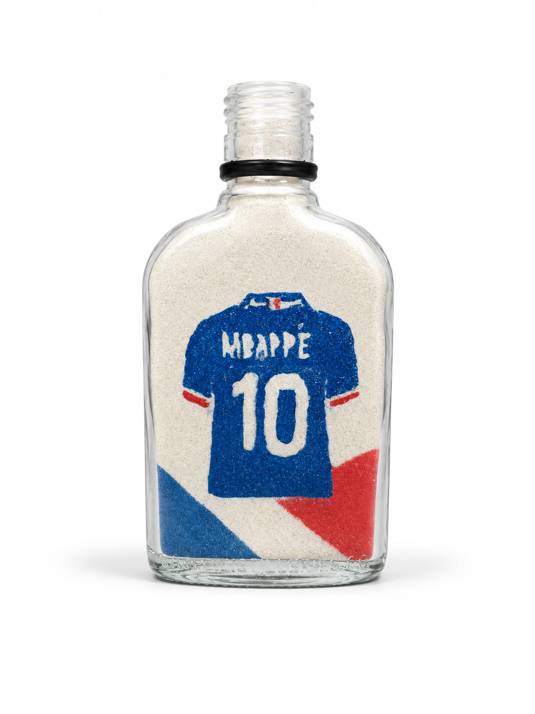Kylian Mbappe #10 Handmade Sand Art Bottle Football Fan Gift Glass Bottle Decor