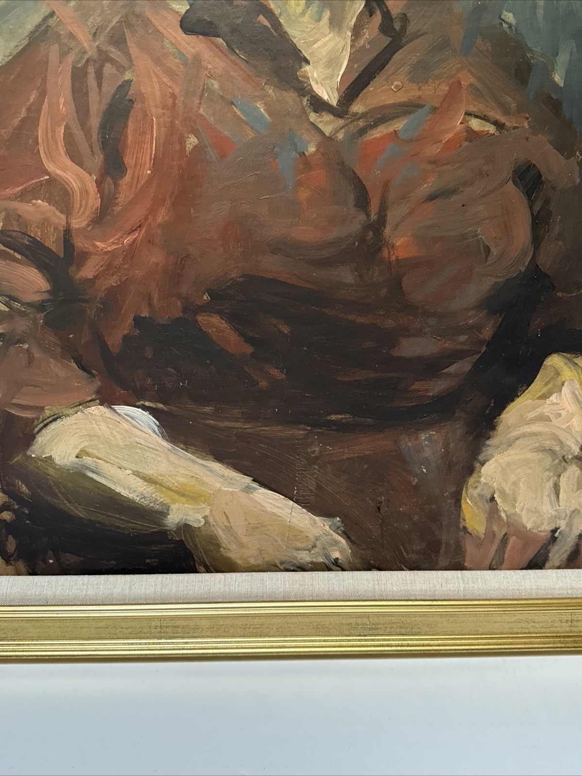 Antique Expressionist Painting Portrait Woman Women Female Model Mystery Artist