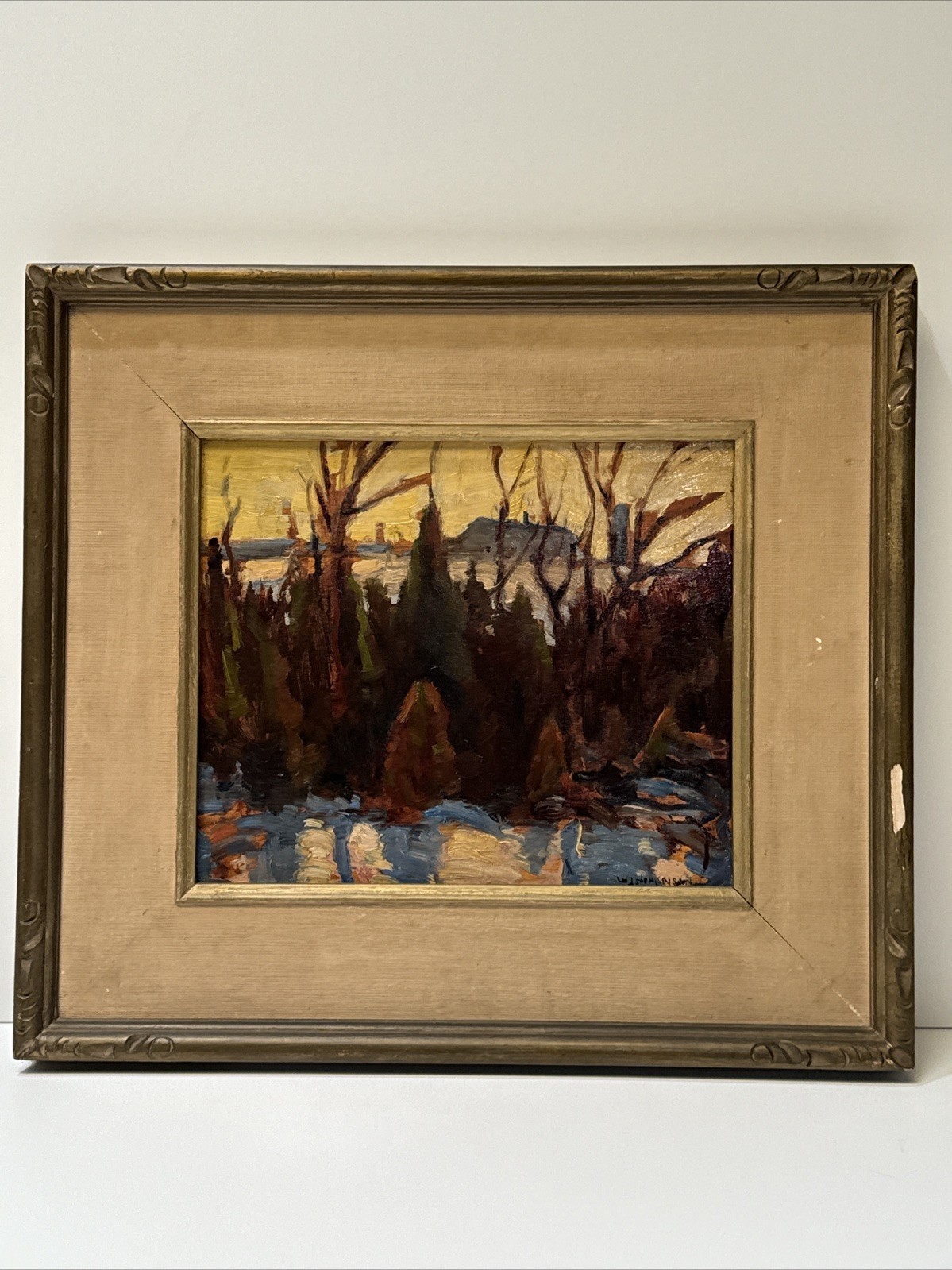 ANTIQUE CANADA PAINTING LANDSCAPE FAMOUS IMPRESSIONIST WILLIAM JOHN HOPKINSON