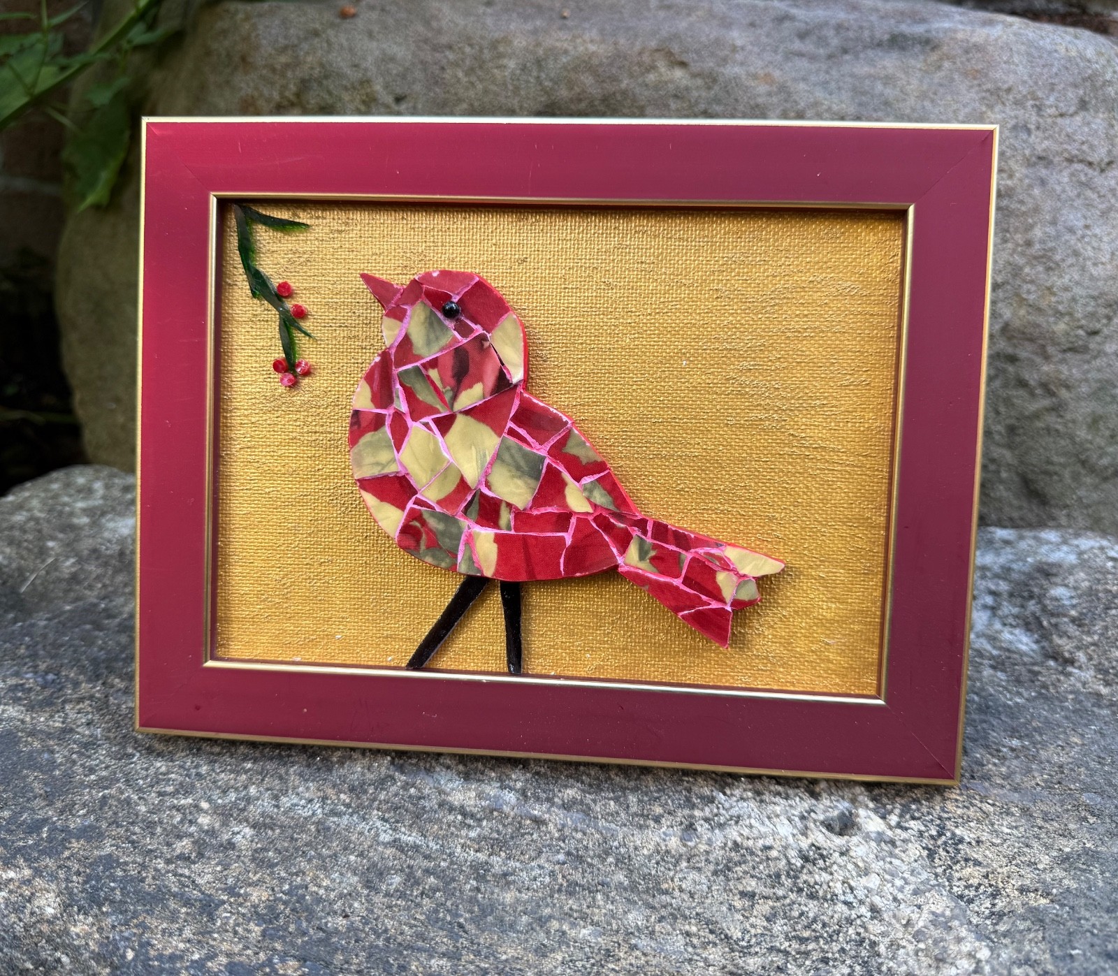 Bird Mosaic Art; Small Wall Art, Original, Unique, Fine Art Decor