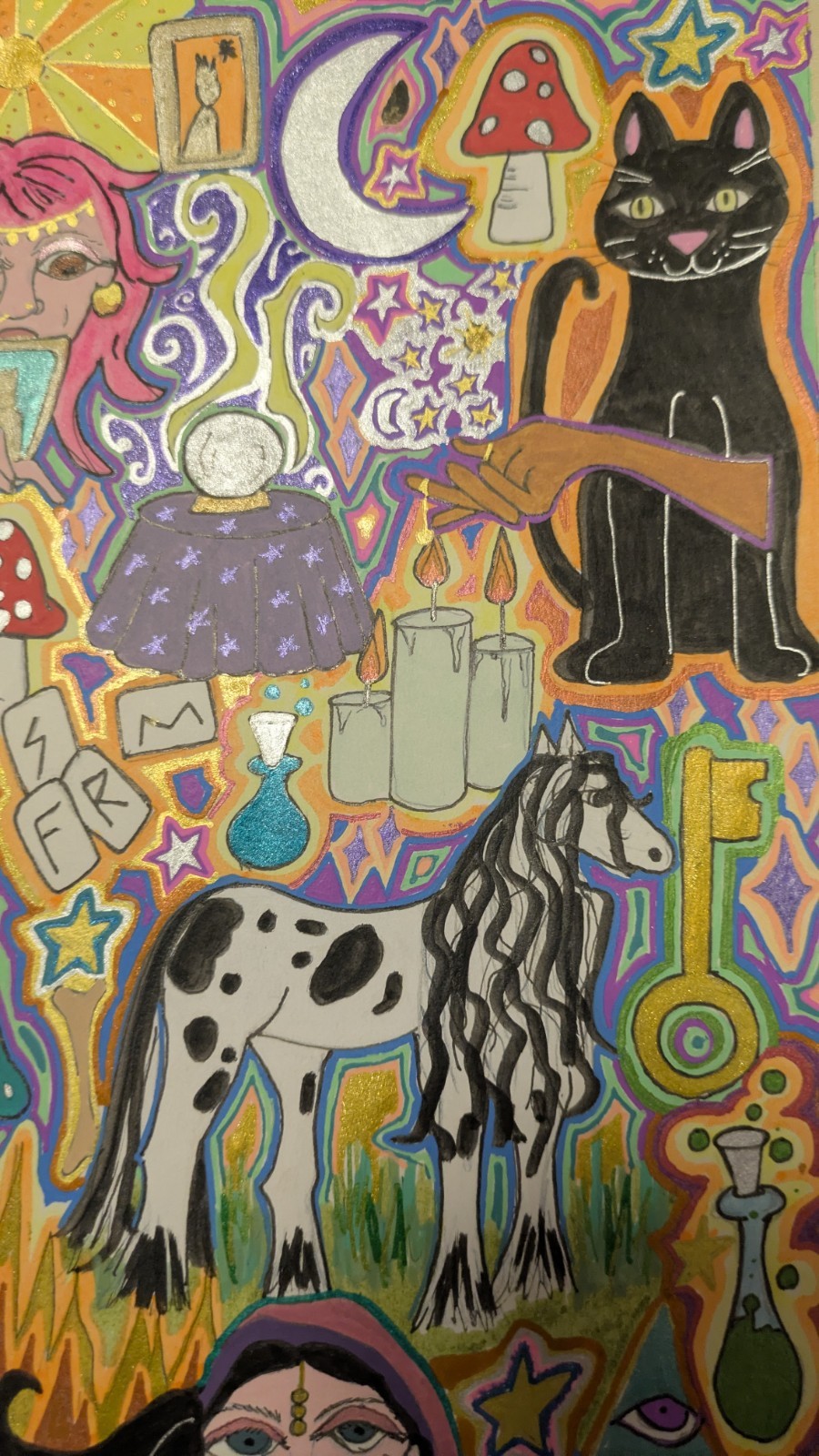 «The Cosmic Seer» Fortune Teller, Magic, Potion, Gypsy, Crystal Ball, Stars