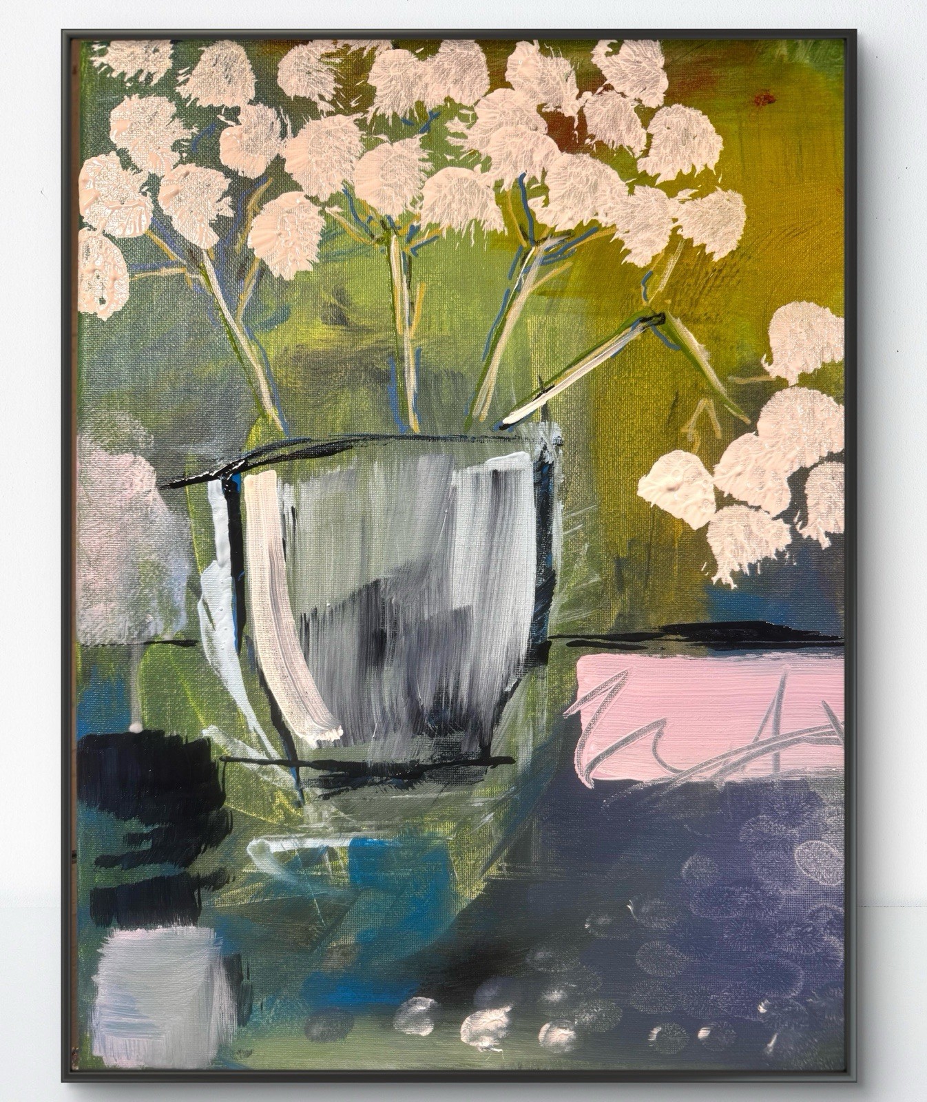 SAMATOWIC Original Abstract Flower Vase 12×16 Handmade Expressionism Signed
