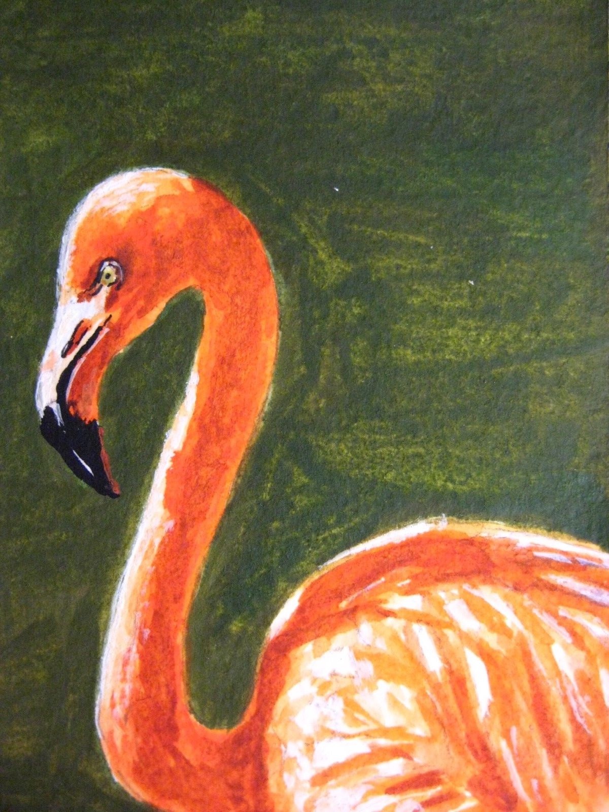 Watercolor Painting Flamingo Bird Nature Wildlife Animals ACEO Art