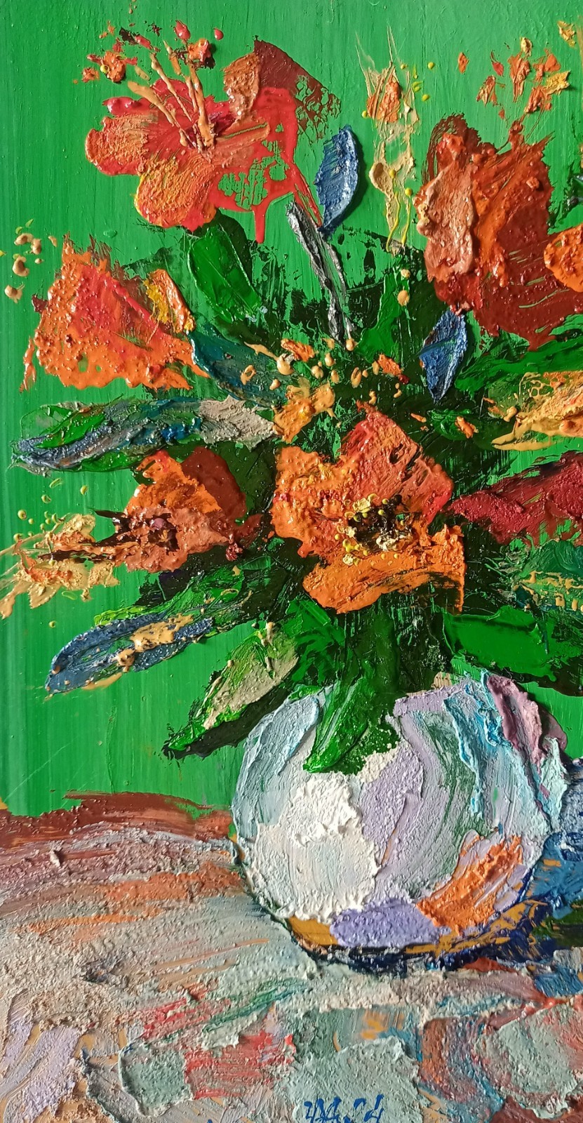 Poppies Impasto Painting Original Art Impression Oil Painting 11.8 x 7.8 in