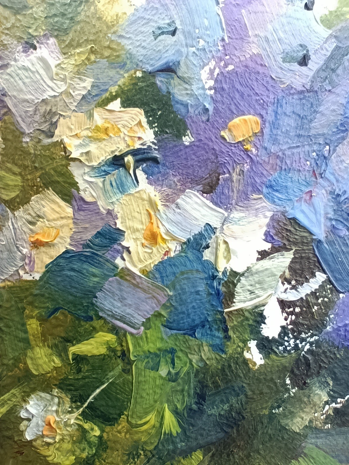 White Flowers Oil Painting Original Impasto Framed Signed Floral Art 4×6 Small