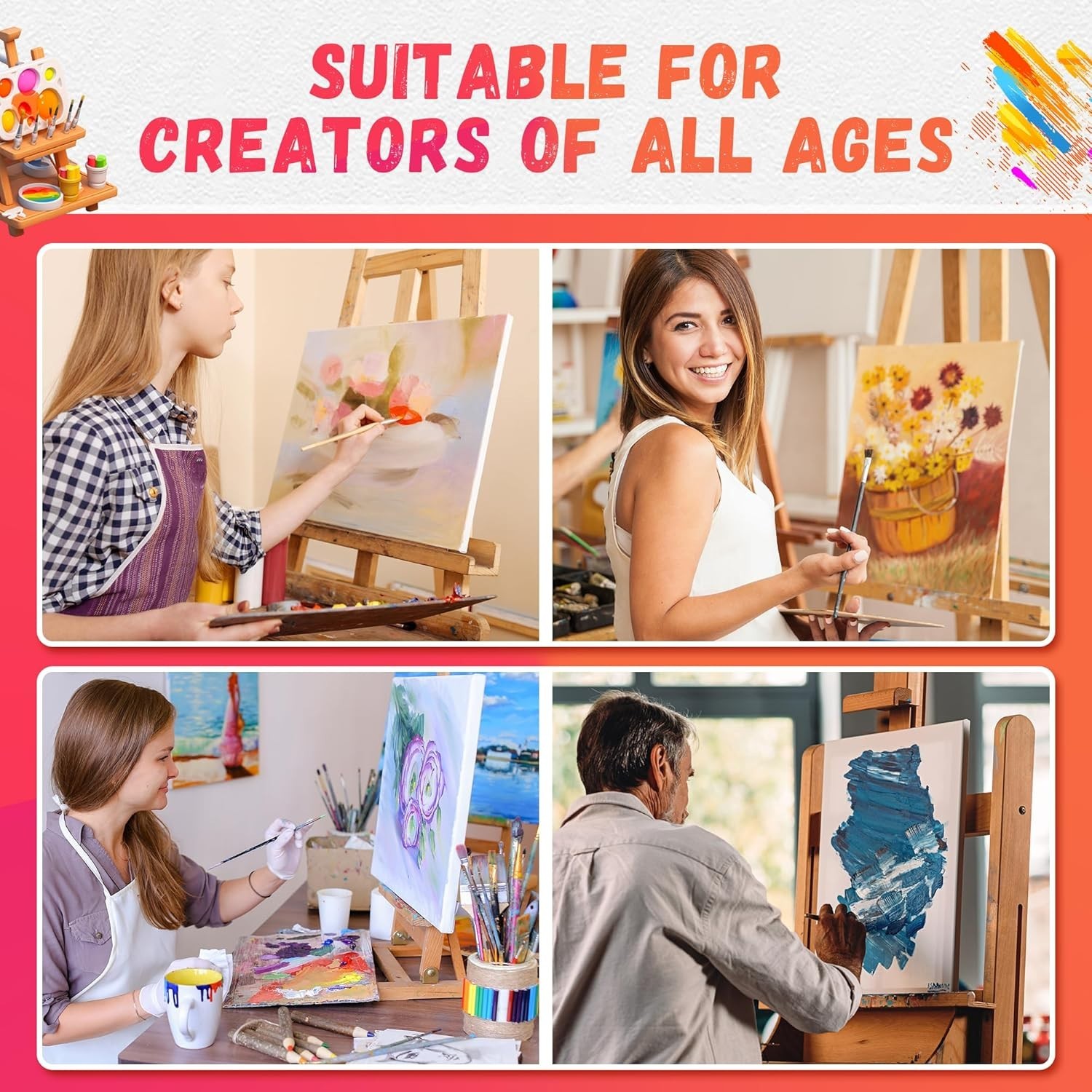 Luxurious Stretched Canvas Boards, 2-Pack: Ideal for All Painting Mediums
