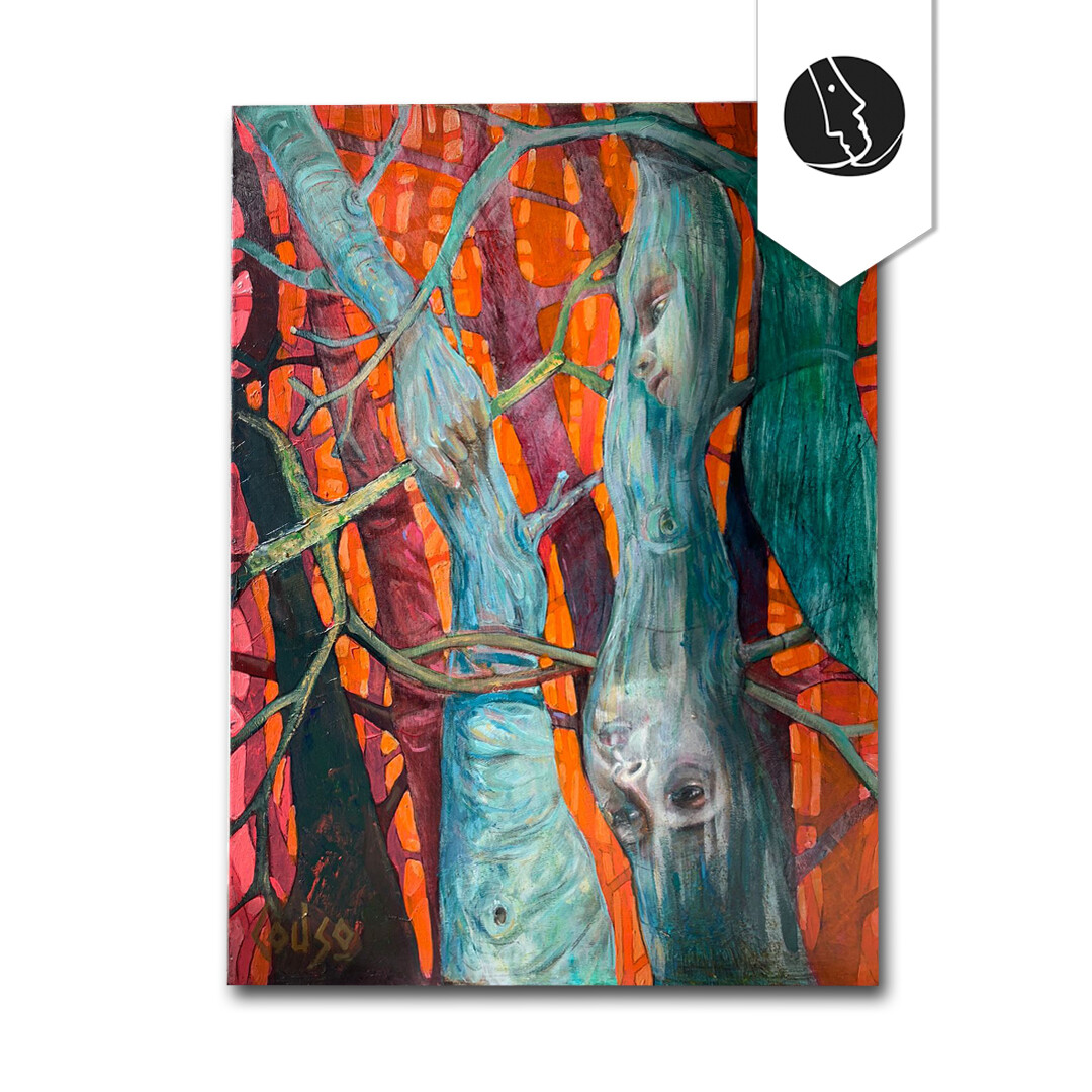 Painting painting art acrylic unique: «La cruz» – signed – Mariano Couso