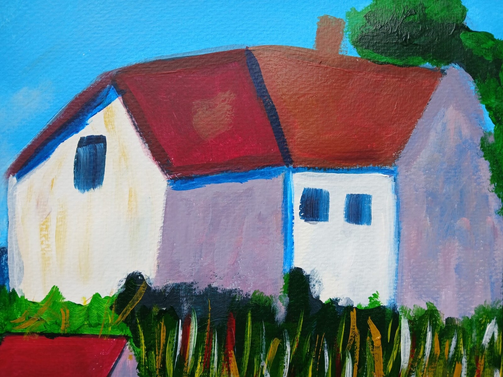Impressionism Garden House 11×14 Handmade Signed Colorful Art Painting