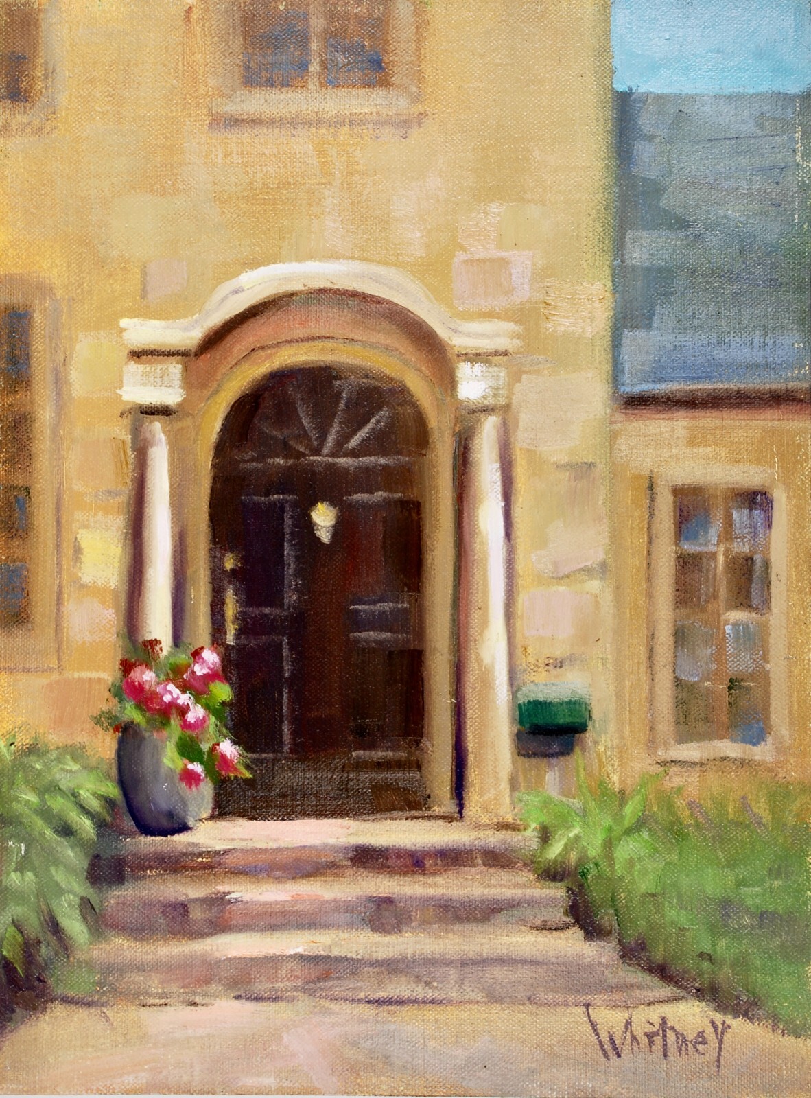 Elegant Door Painting Cedarburg Historic House Wisconsin Original Oil S Whitney